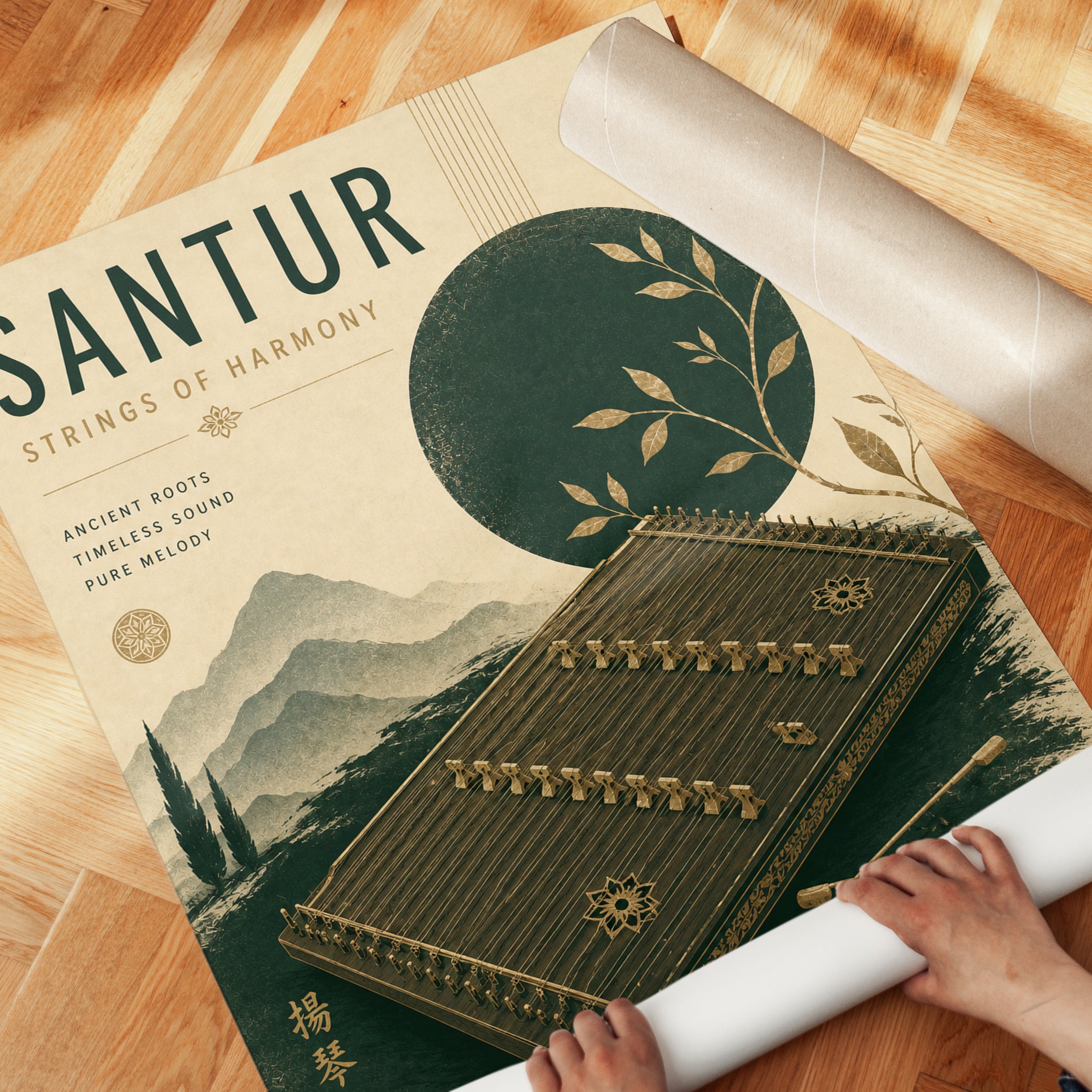 Music Poster Vintage – Santur Wall Art - detail