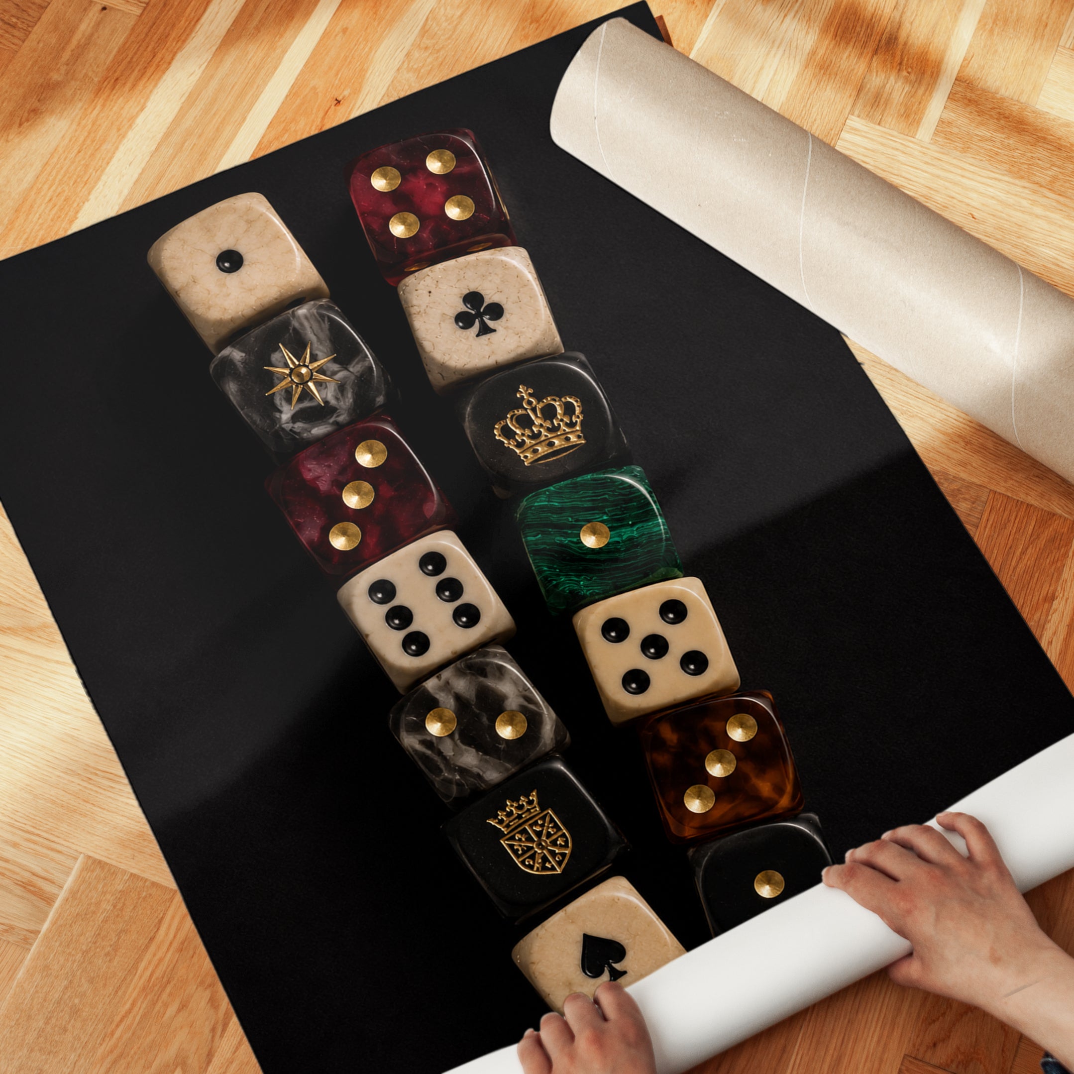Vintage Dice Art Print – Dark Academia Wall Art - detail