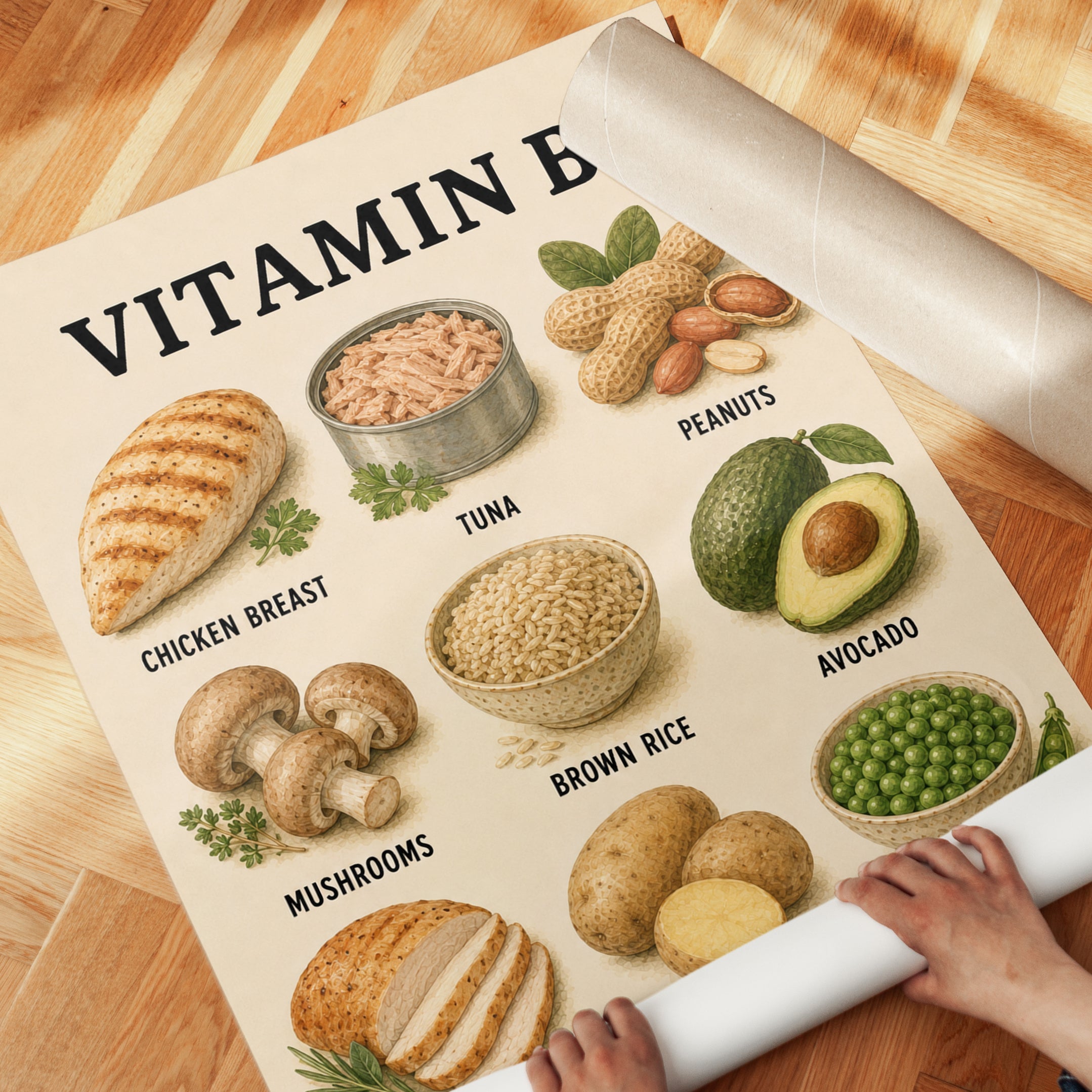 Vitamin B3 Foods Poster - detail