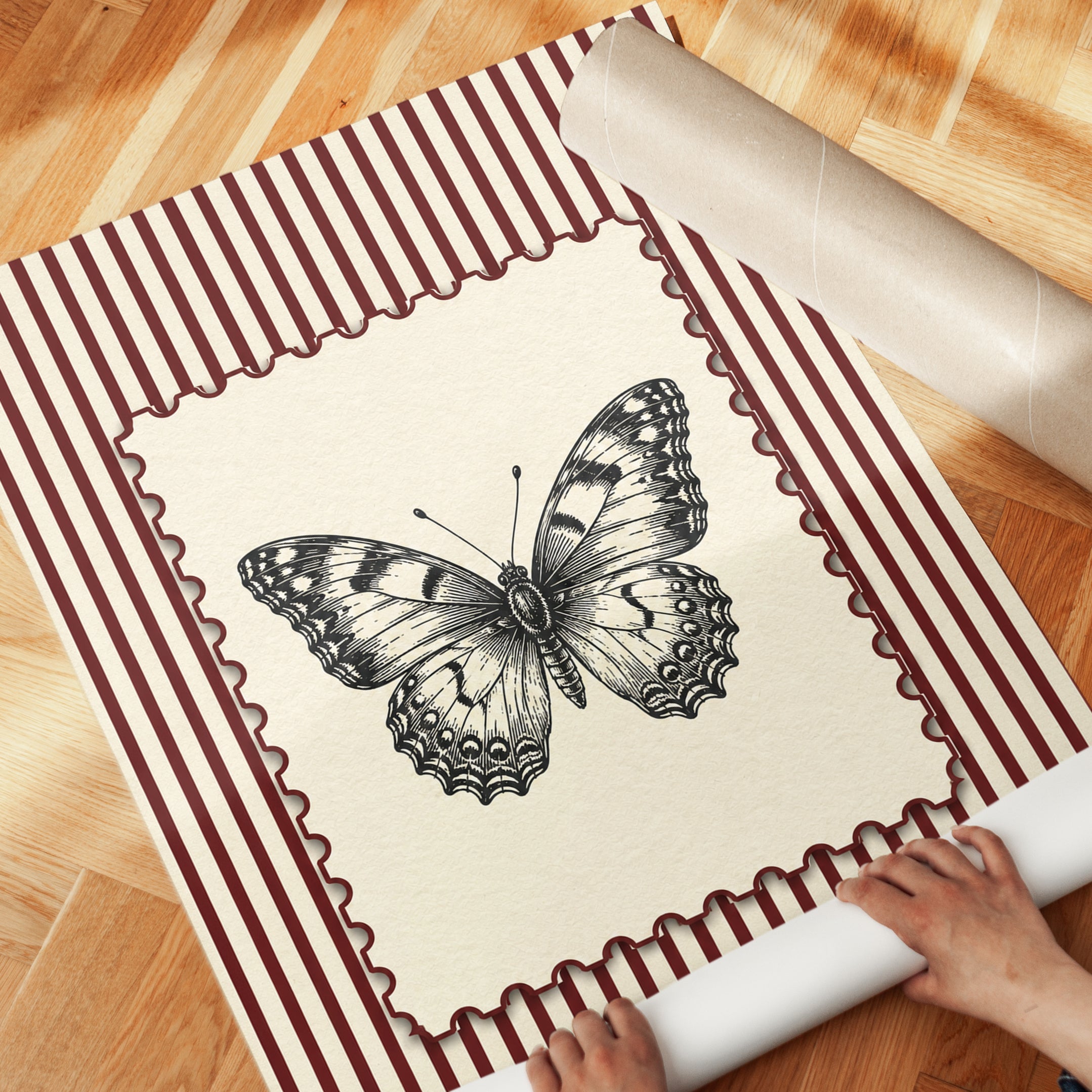 Butterfly Wall Art – Vintage Insect Print - detail
