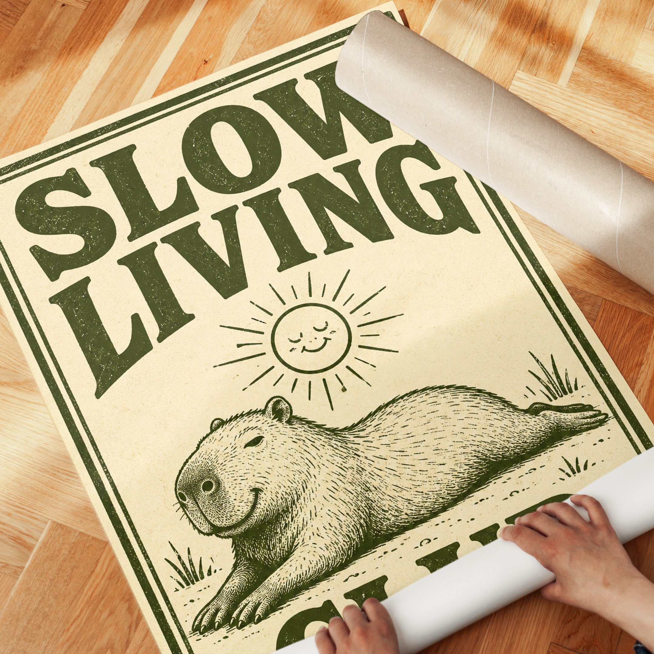 Slow Living Club Capybara Print - detail