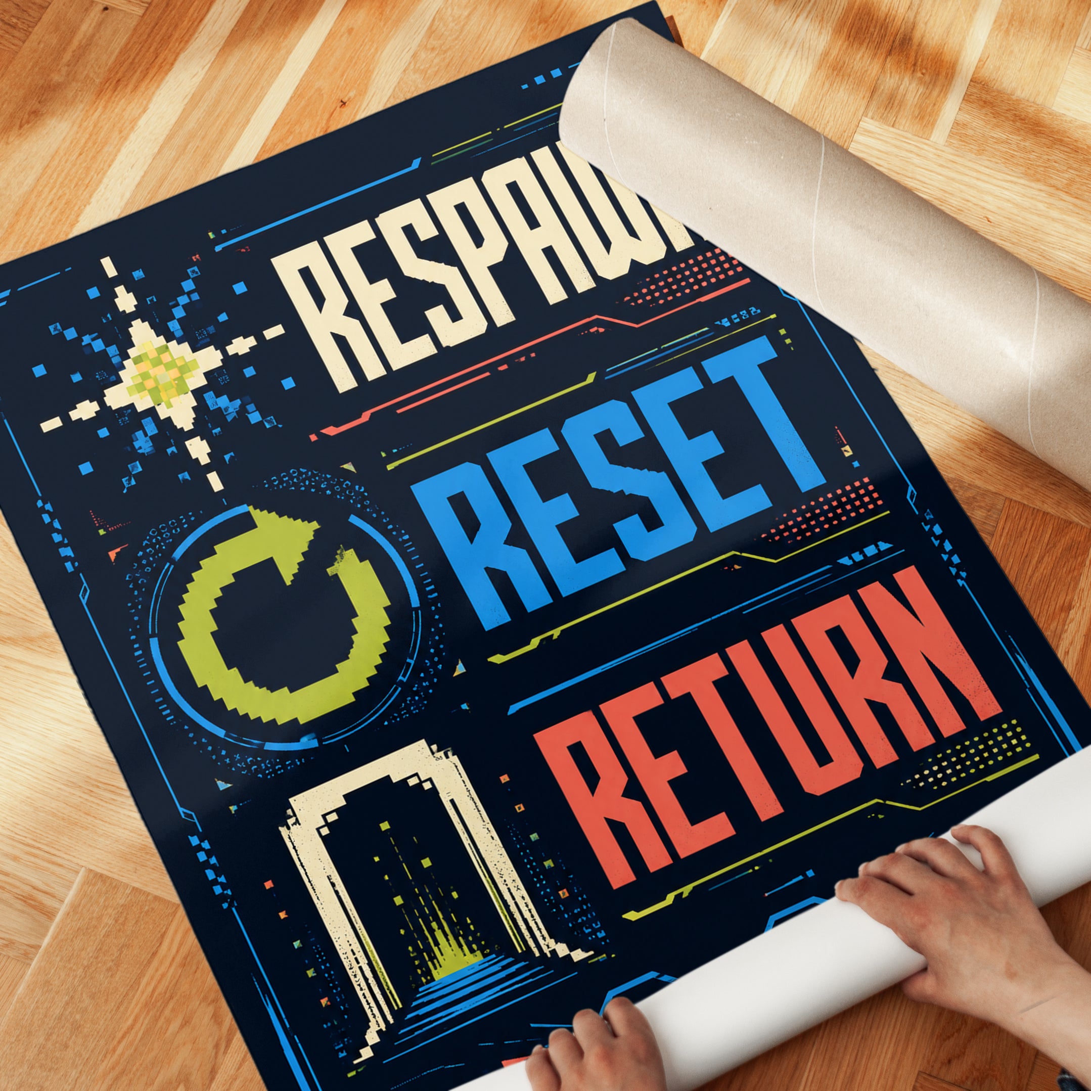 Motivational Gaming Wall Art – Gamer Room Decor - detail
