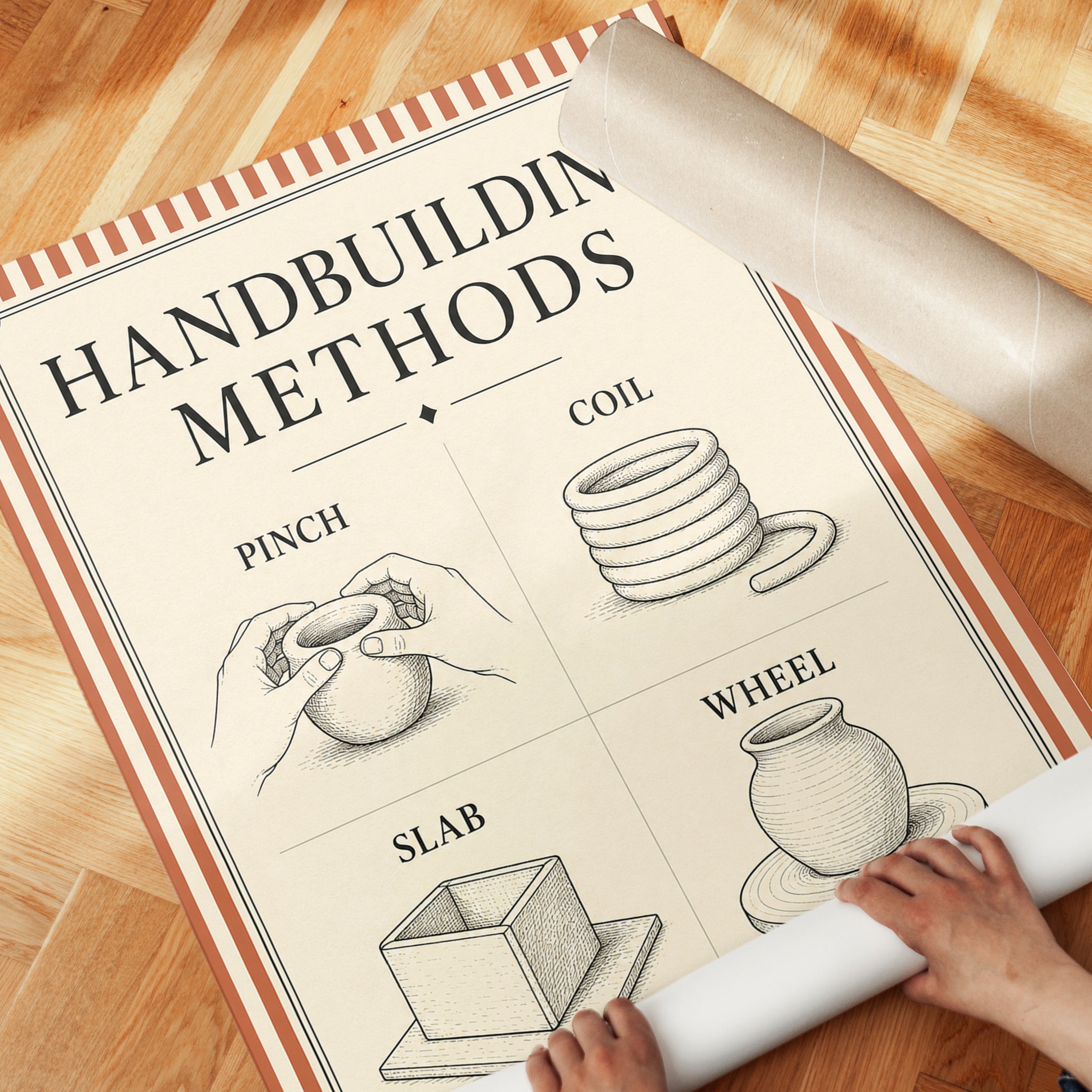 Pottery Wall Art – Handbuilding Methods Print - detail
