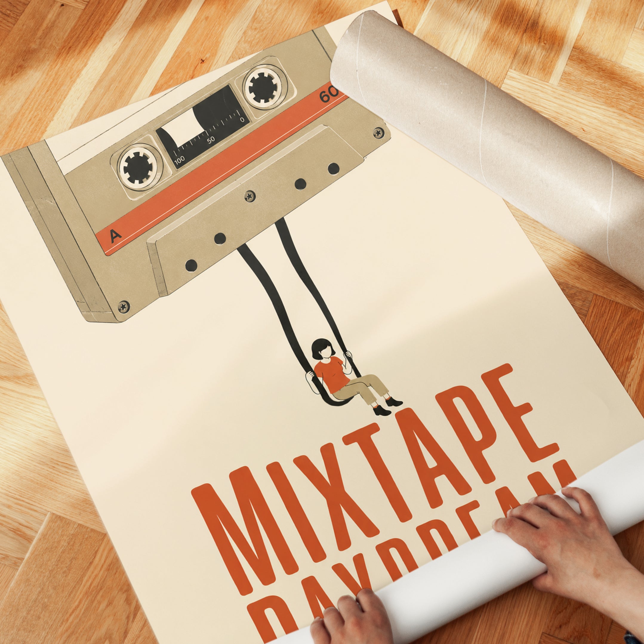 Nostalgic Cassette Tape Print - detail