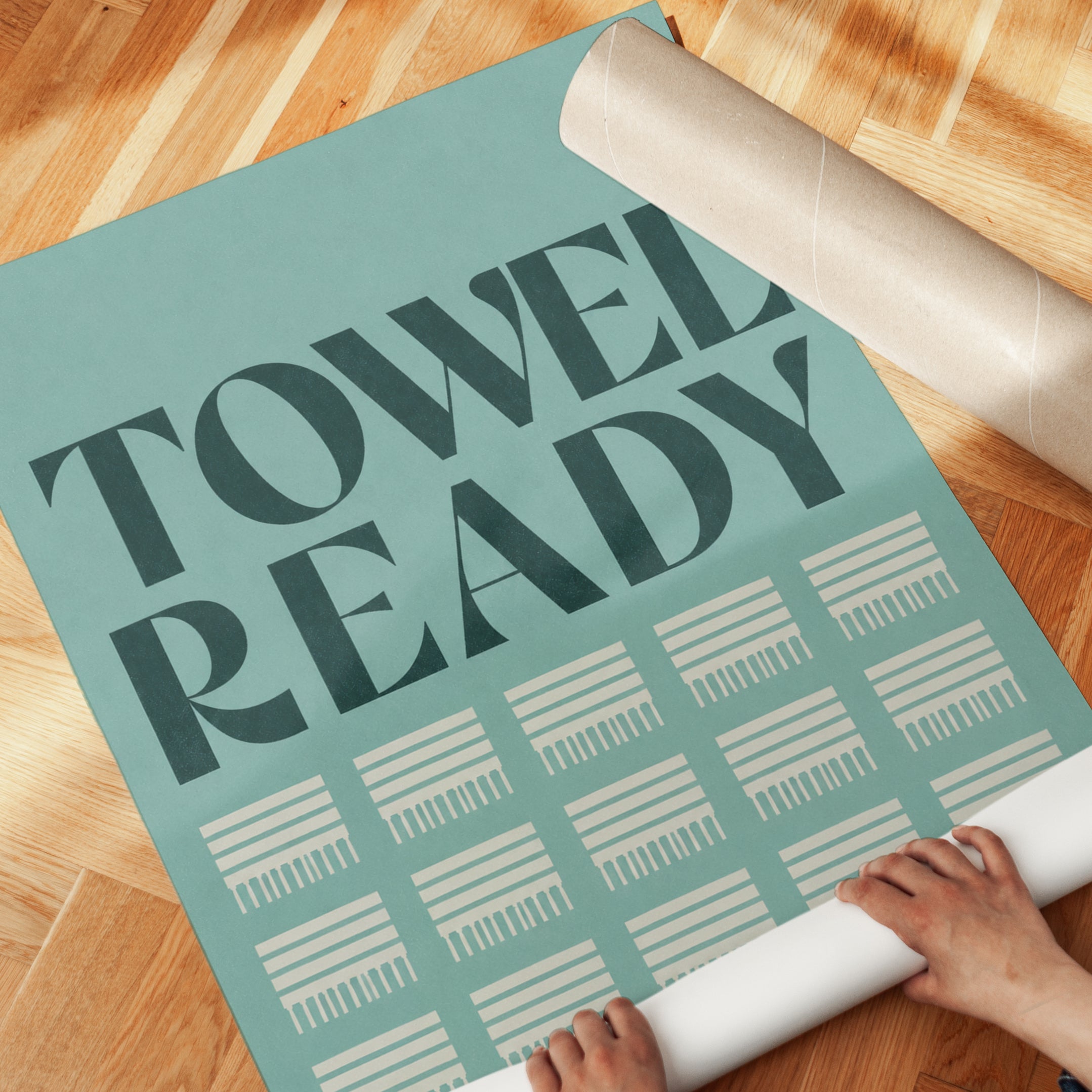 Towel Ready Bathroom Print: Retro Typography - detail