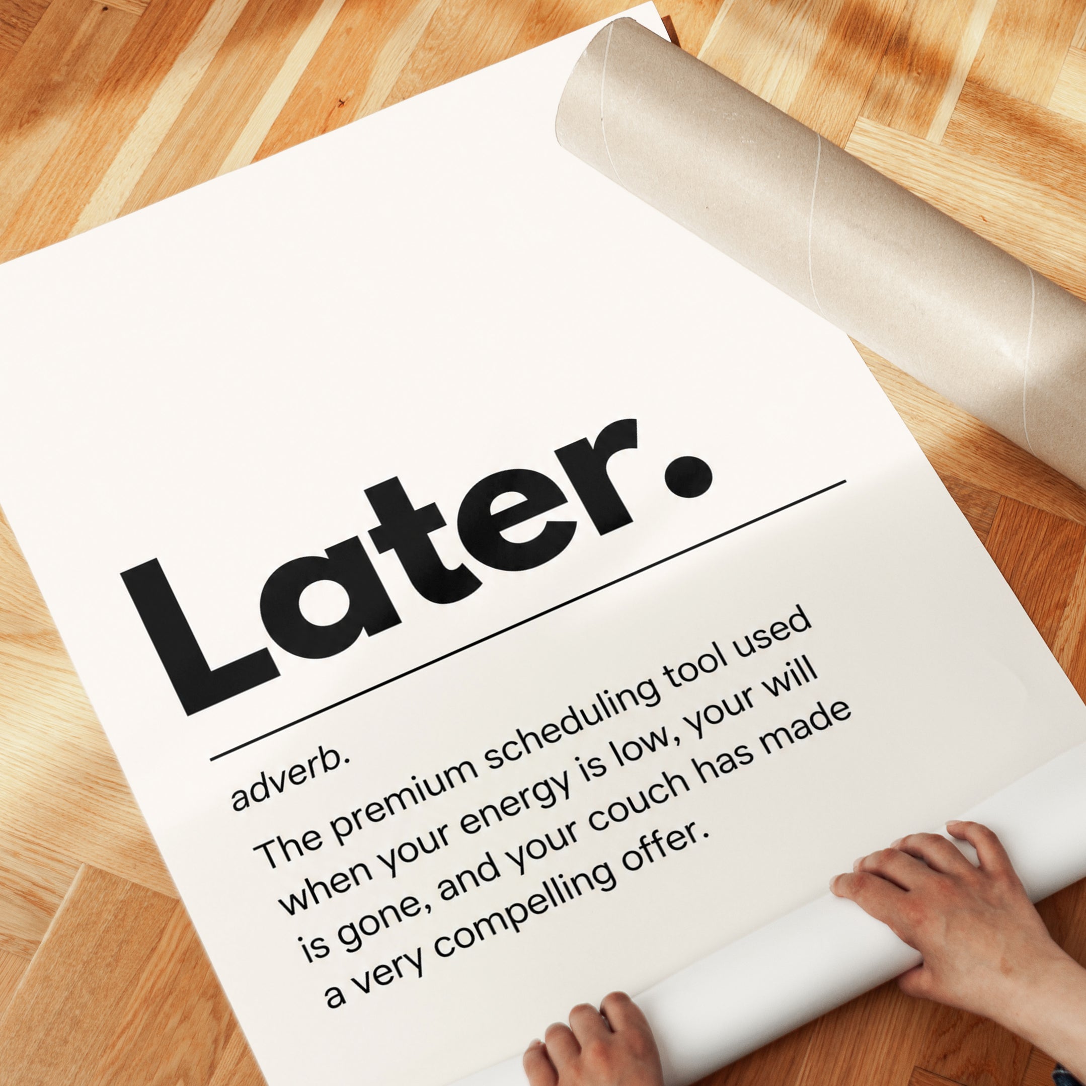 Procrastination Quote Print - detail