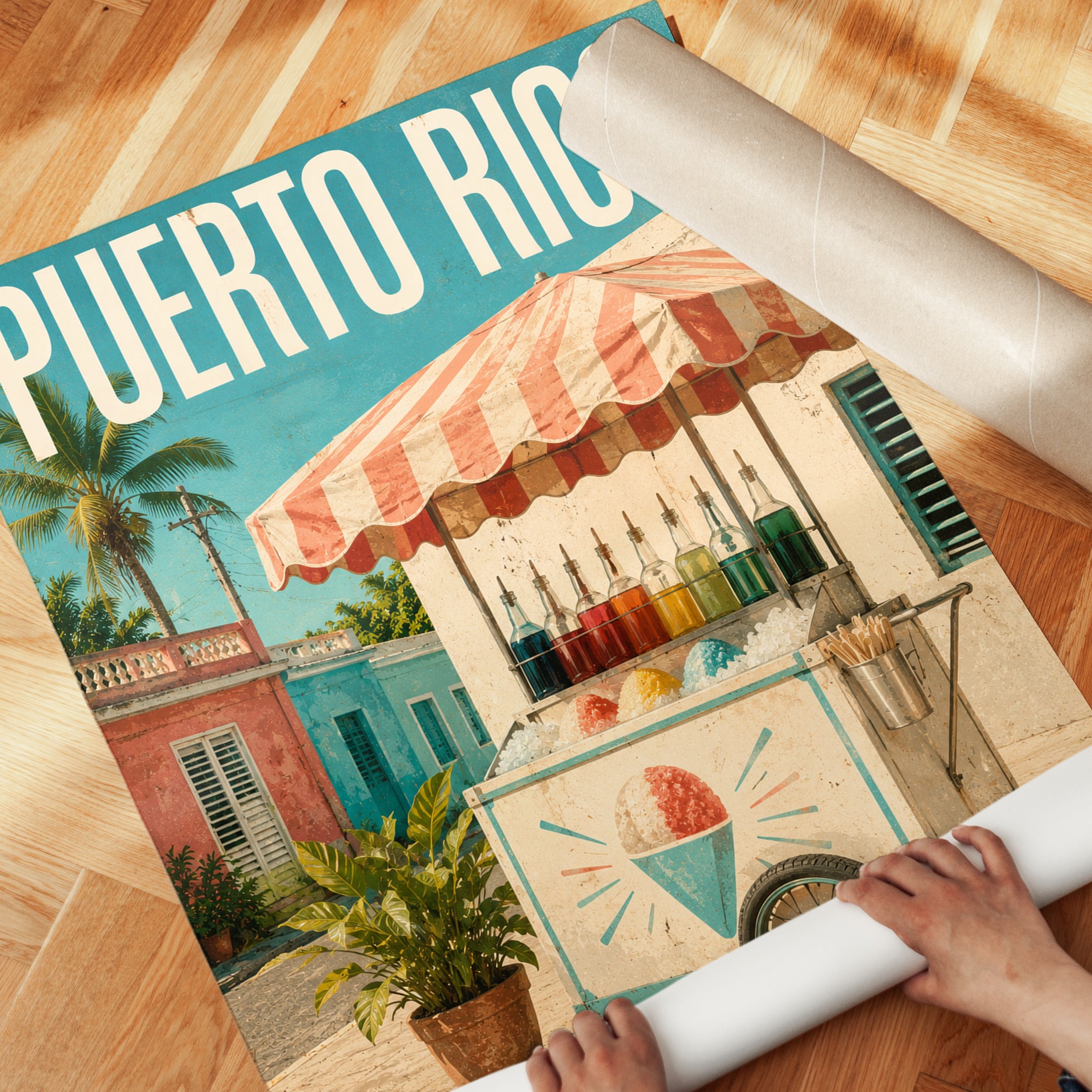 Puerto Rico Poster – Vintage Travel Print - detail