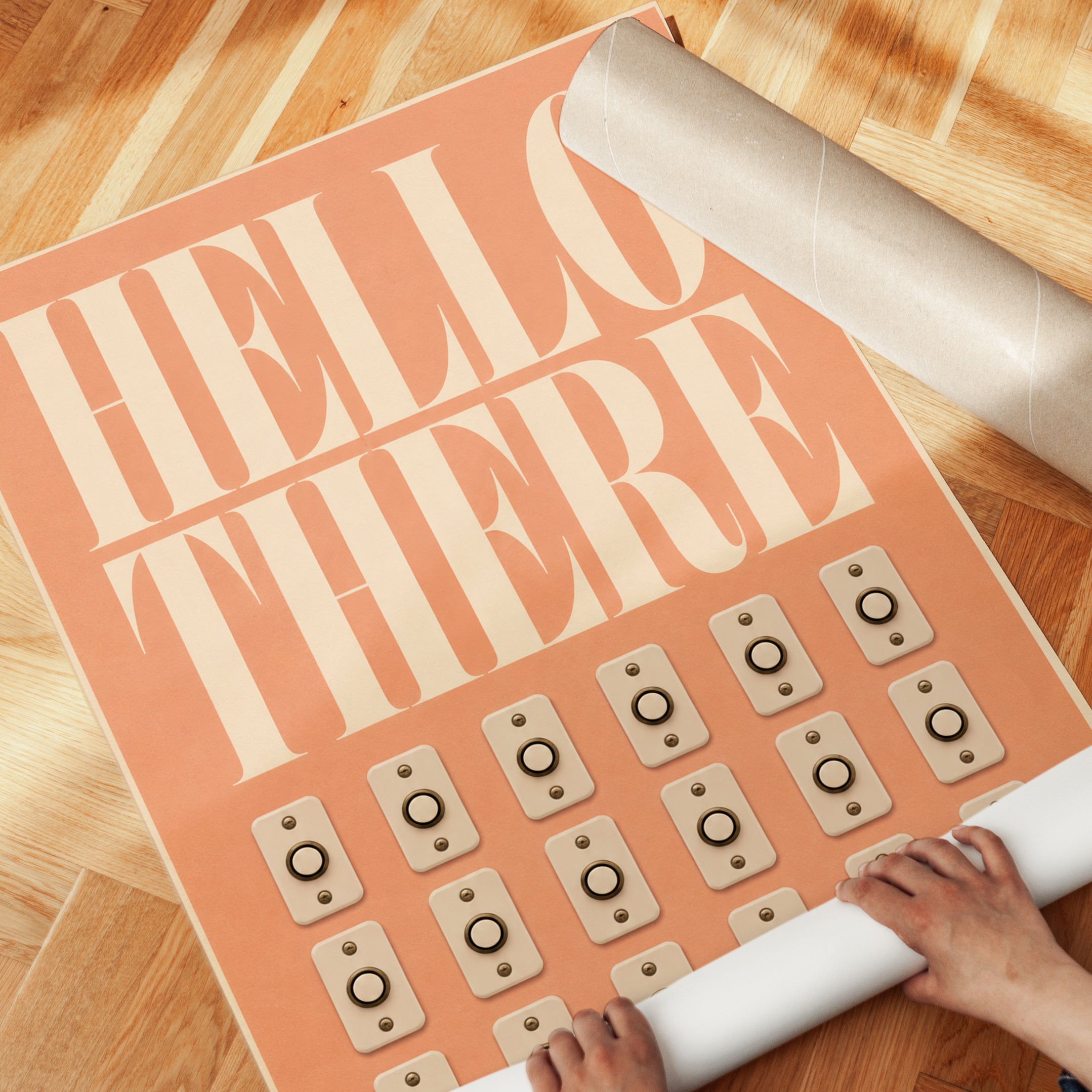 Retro Doorbell Print: Vintage Mid-Century Intercom Art - detail