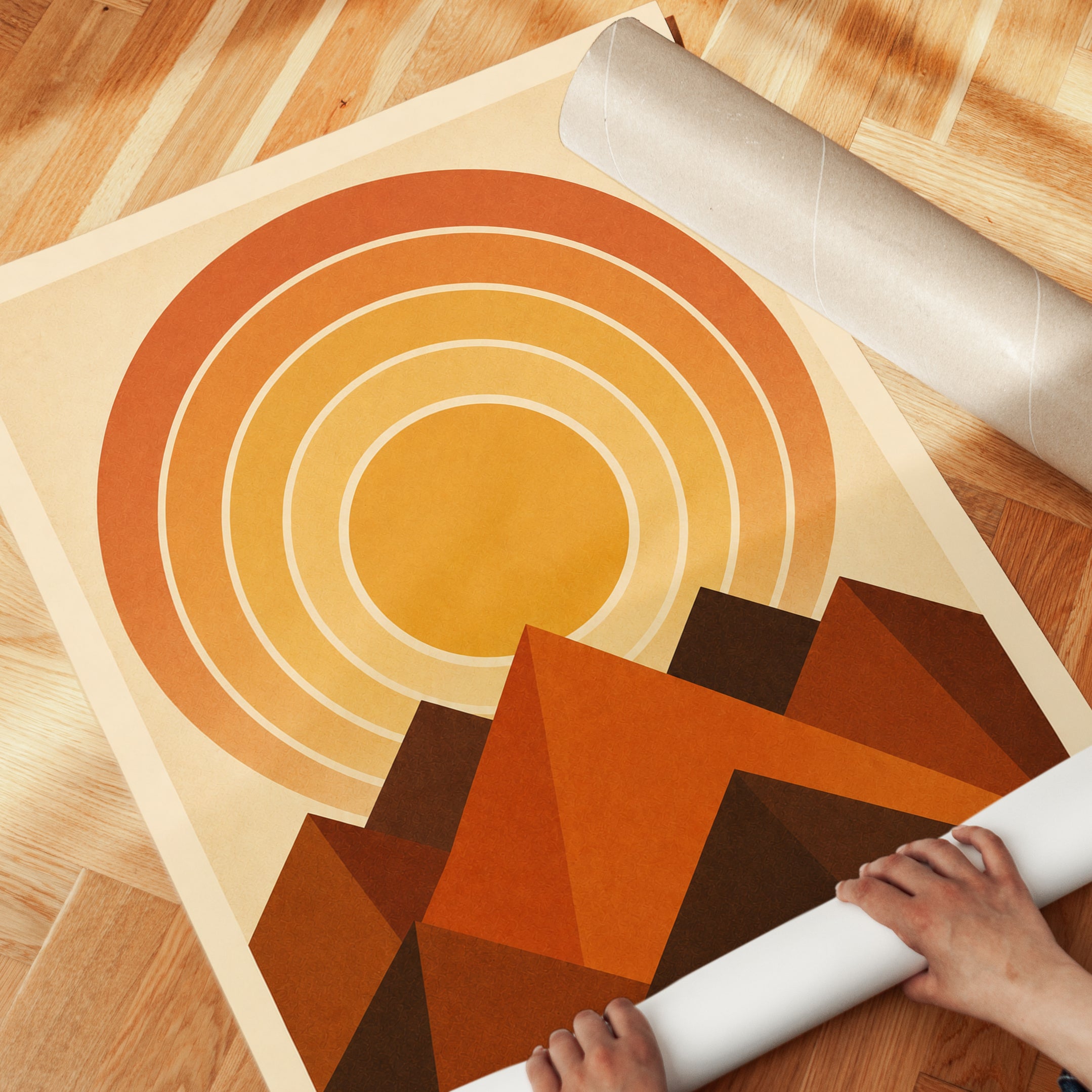 Retro Mountain Wall Art - detail