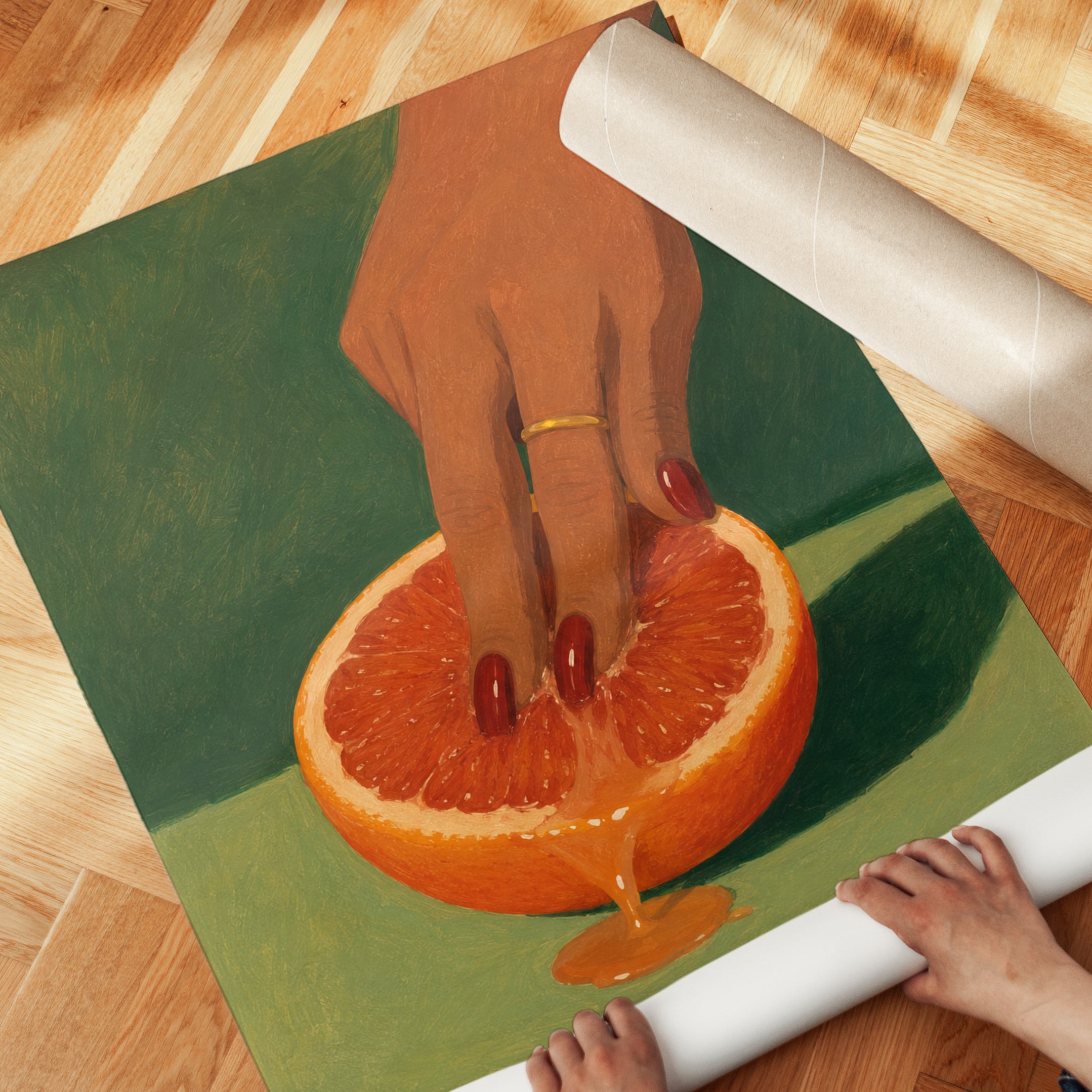 Orange Kitchen Wall Art – Food Print - detail