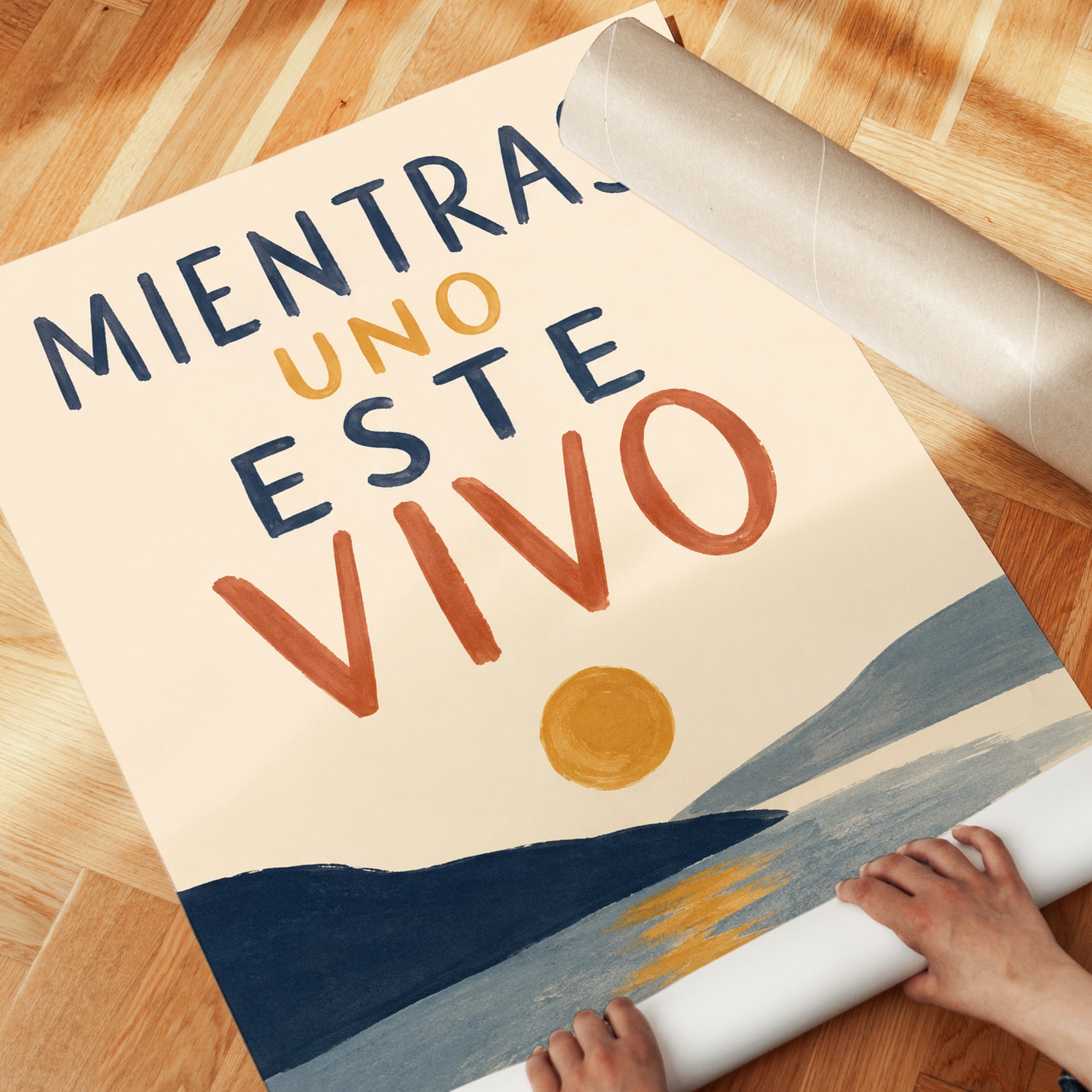 Spanish Quote Wall Art – Coastal Typography Print - detail