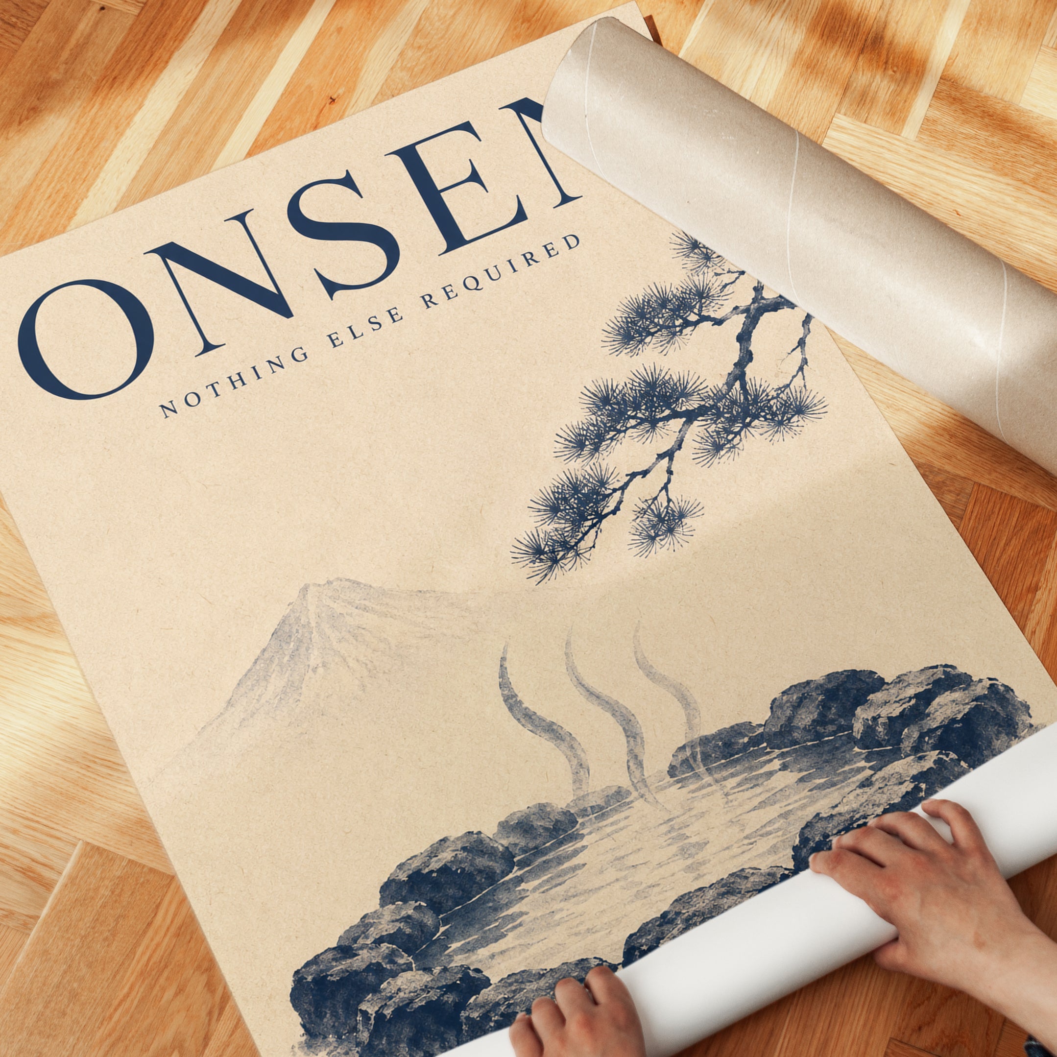 Onsen Wall Art – Japanese Hot Spring Print - detail
