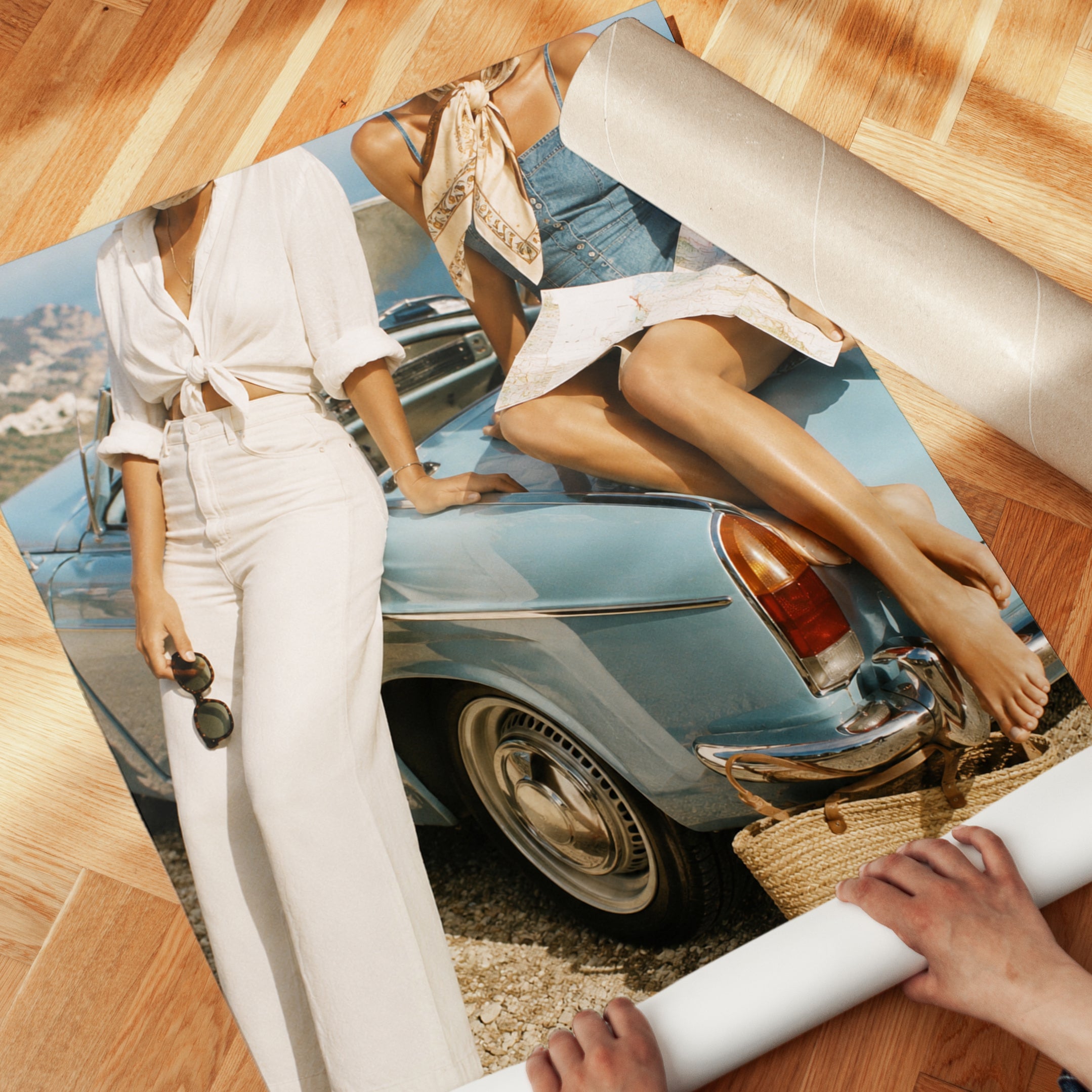Italian Riviera Summer Style Print: Vintage Car Fashion Photography - detail
