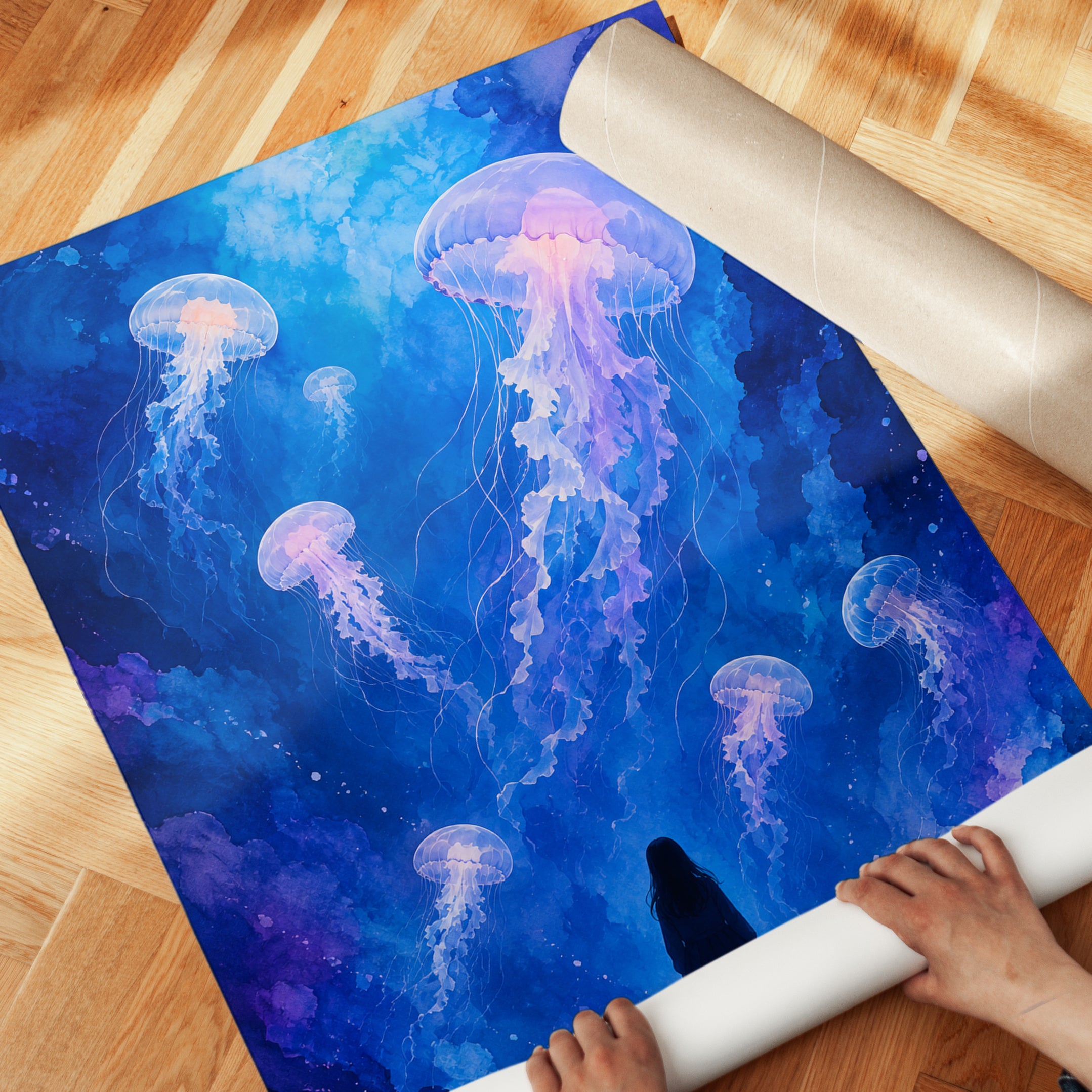 Jellyfish Wall Art – Ocean Print - detail