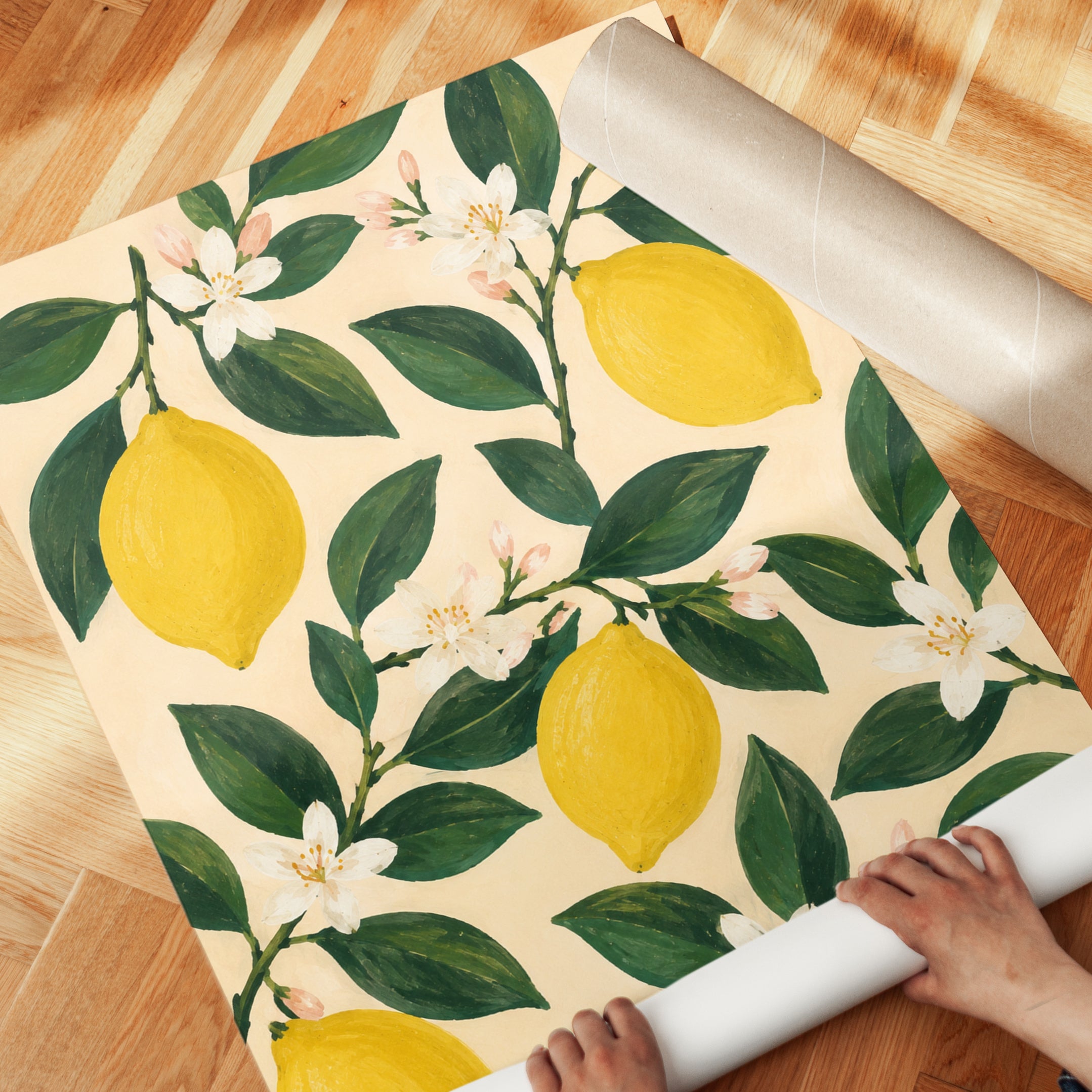 Lemon Botanical Print – Citrus Wall Art - detail