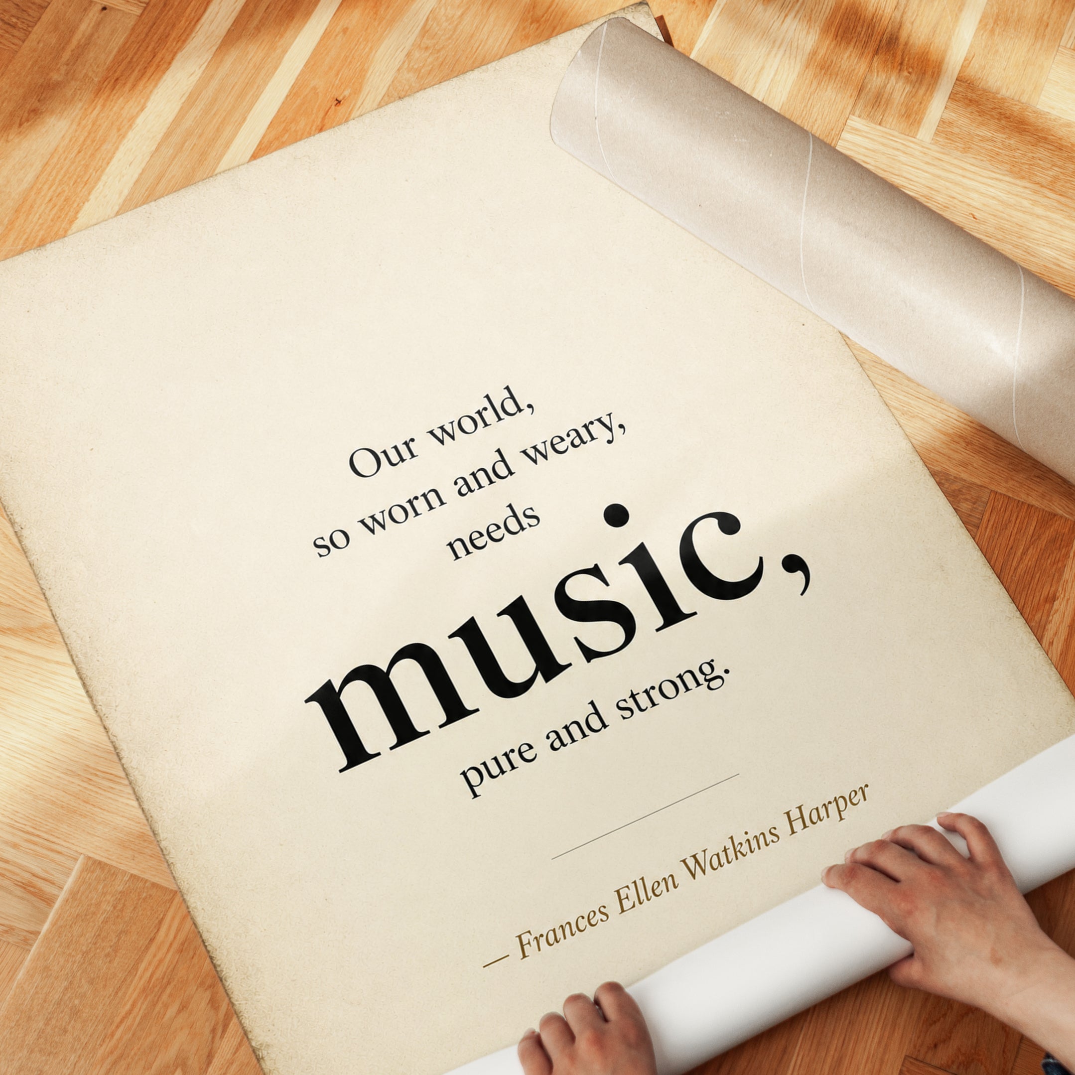 Music Quote Wall Art – Literary Typography Print - detail