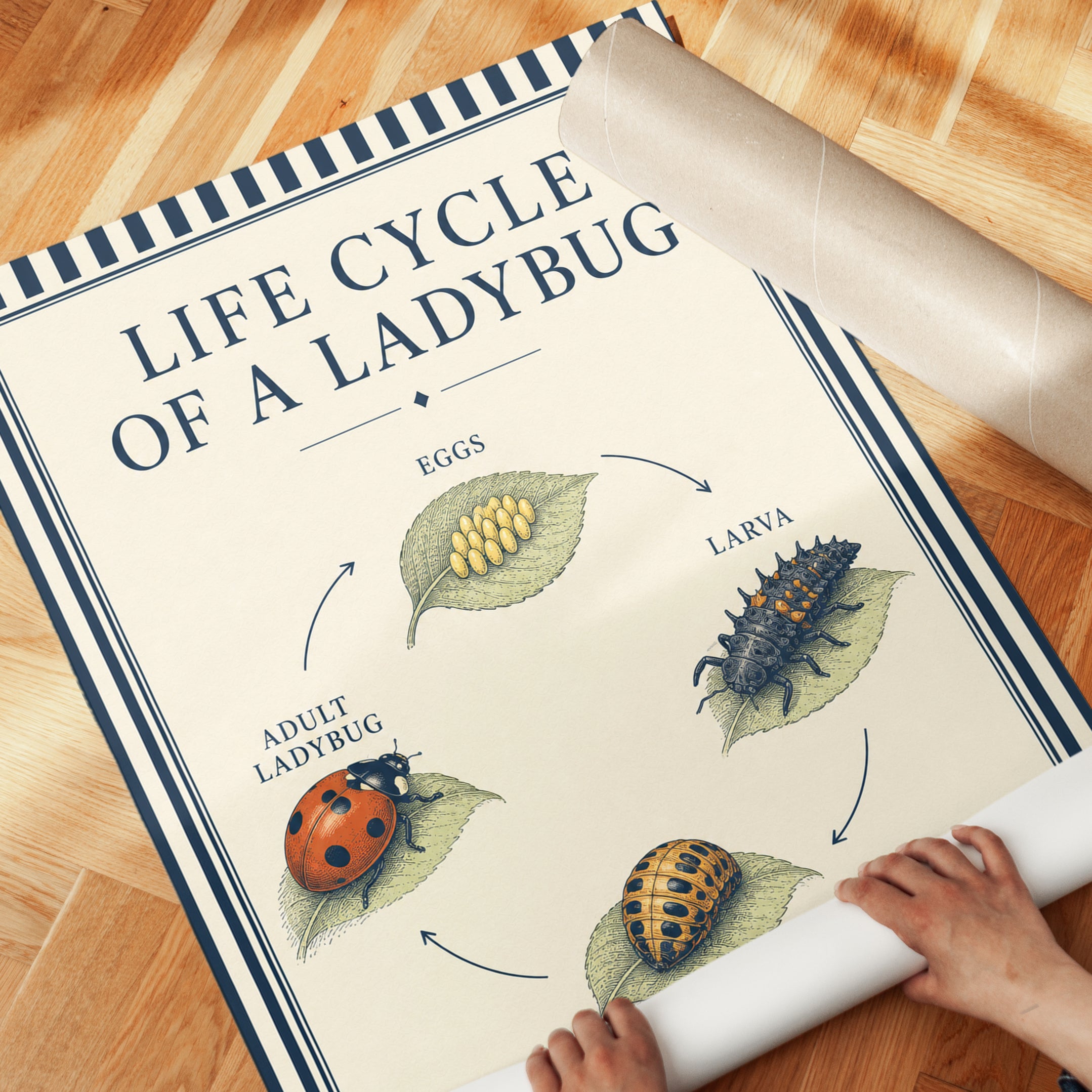 Ladybug Life Cycle Poster - detail