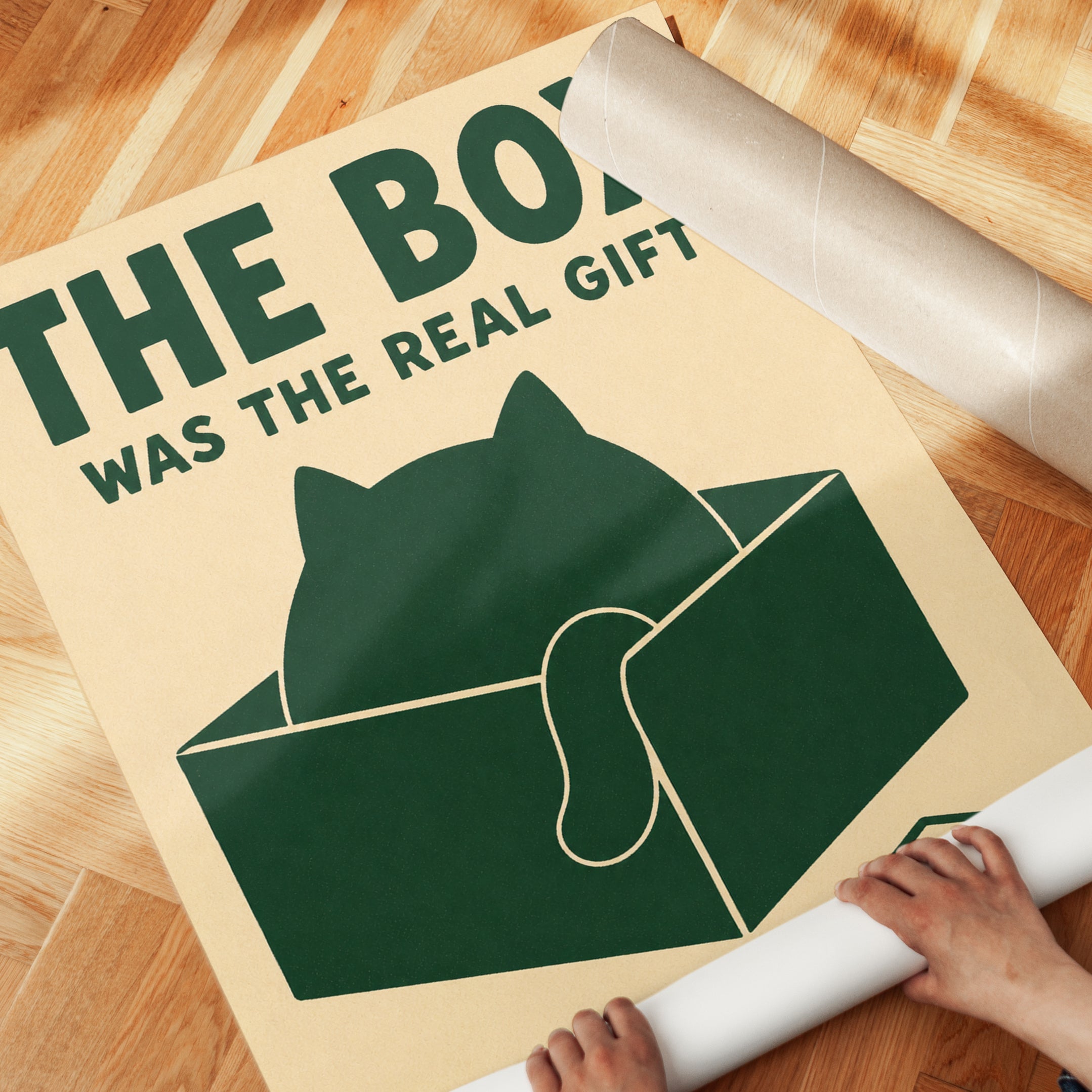 Cat In Box Poster - detail