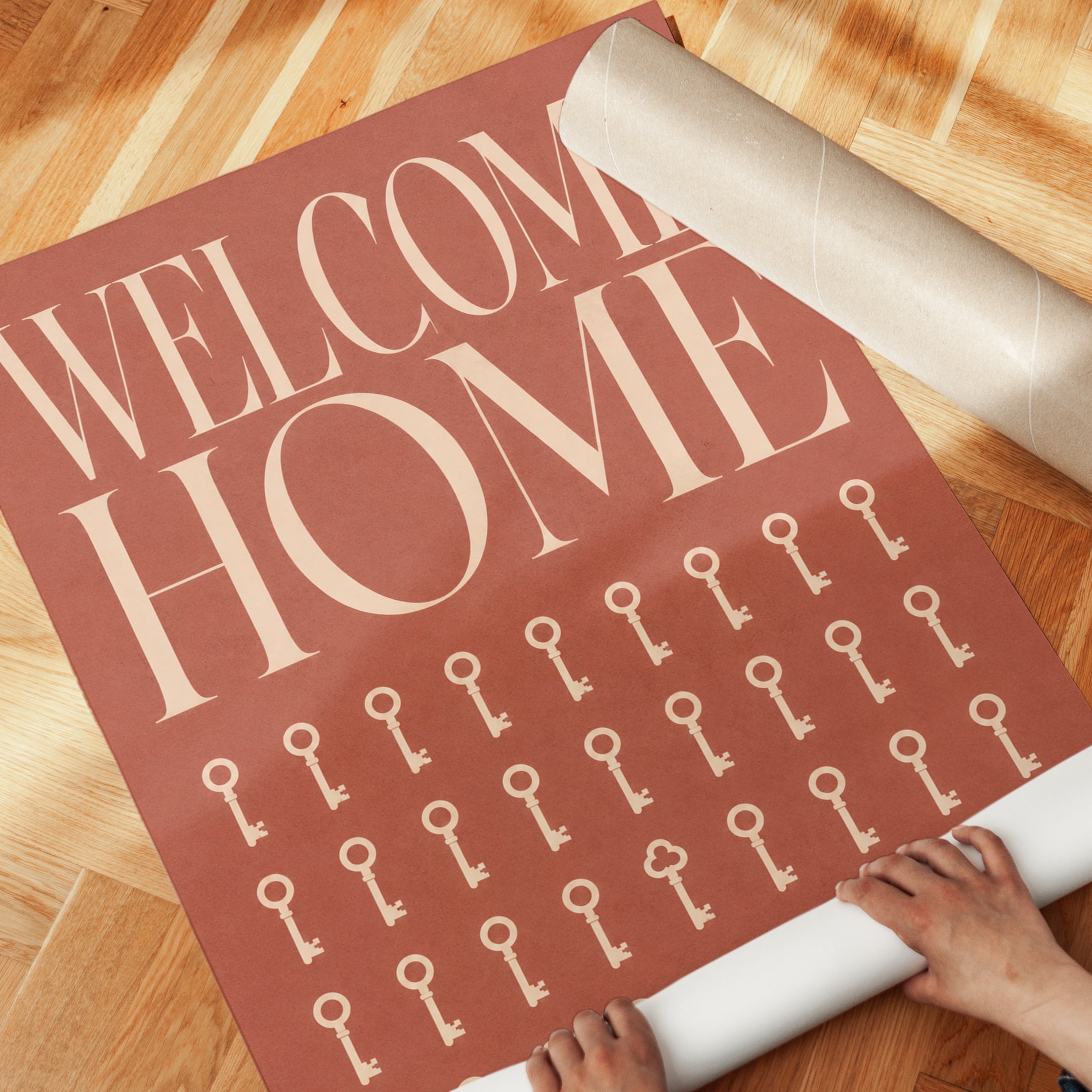 Welcome Home Wall Art – Vintage Key Design - detail