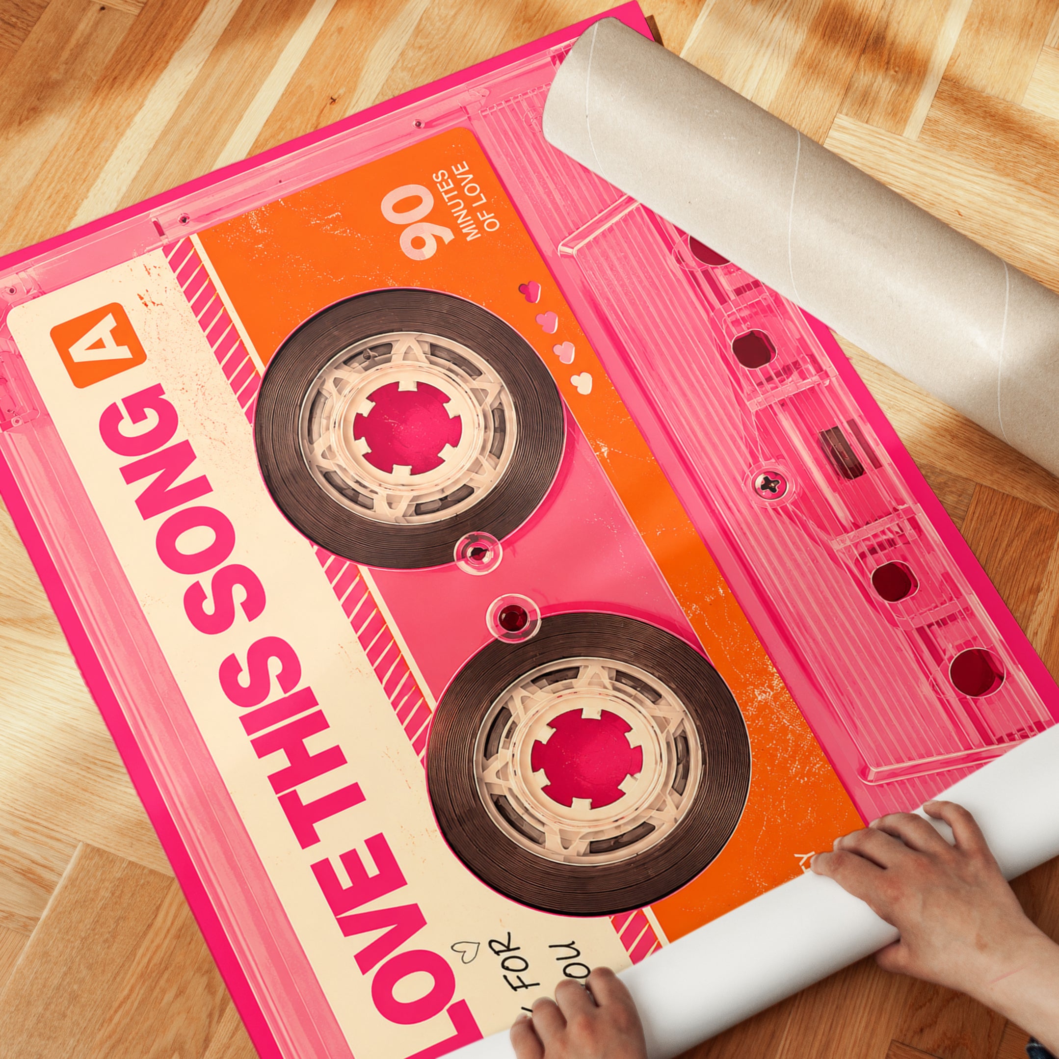 Retro Cassette Tape Print: 90s Nostalgia - detail