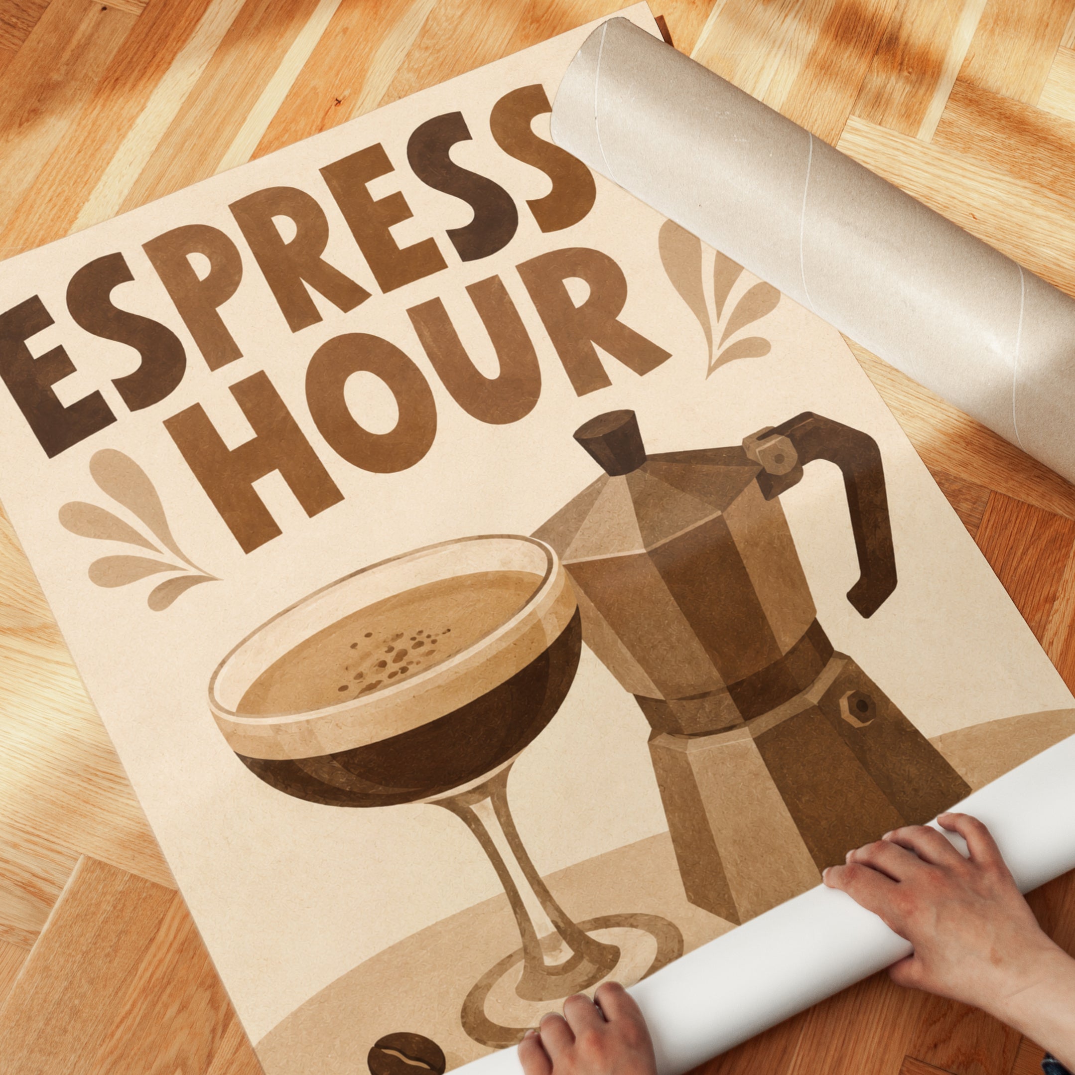 Espresso Hour Print – Coffee Bar Wall Art - detail