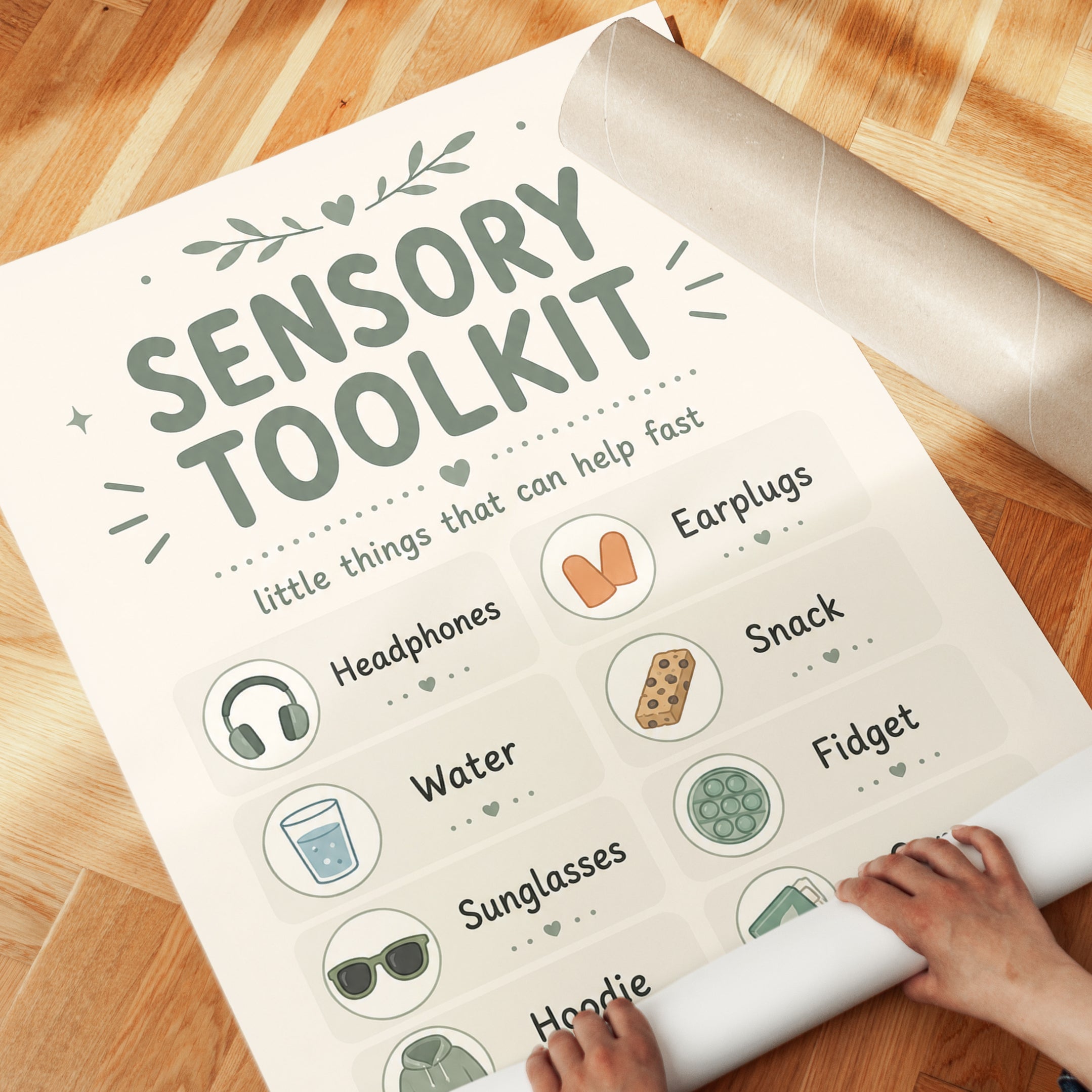 Calm-Down Chart Poster: Sensory Toolkit - detail