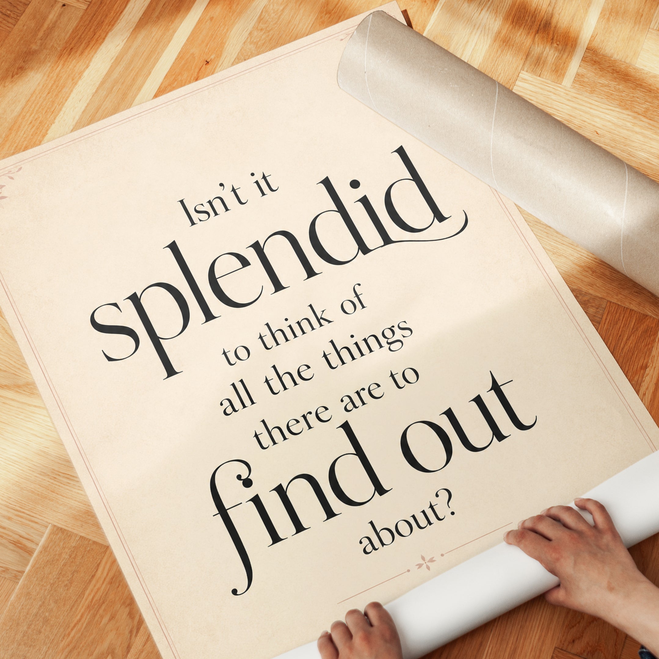 Splendid Typography Art Print: Vintage Quote Poster - detail