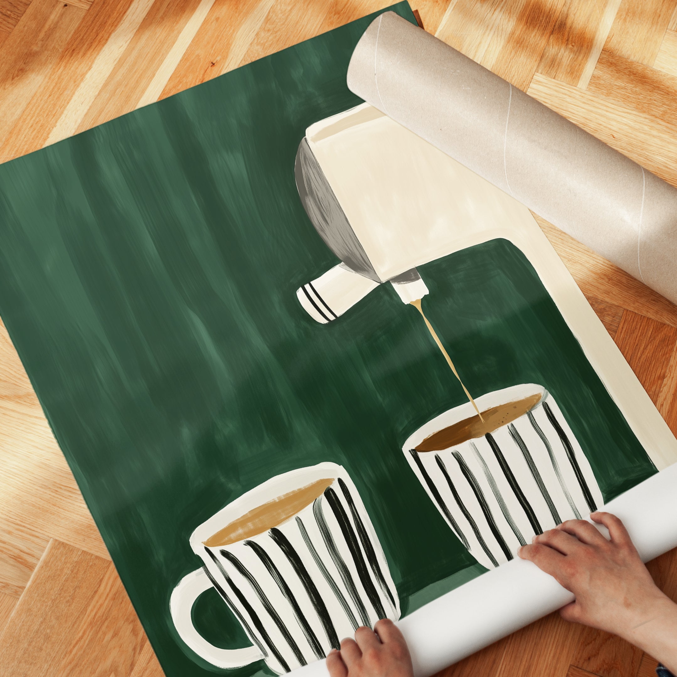 Coffee Art Print: Scandinavian Style Kitchen Decor (A4 and Larger) - detail