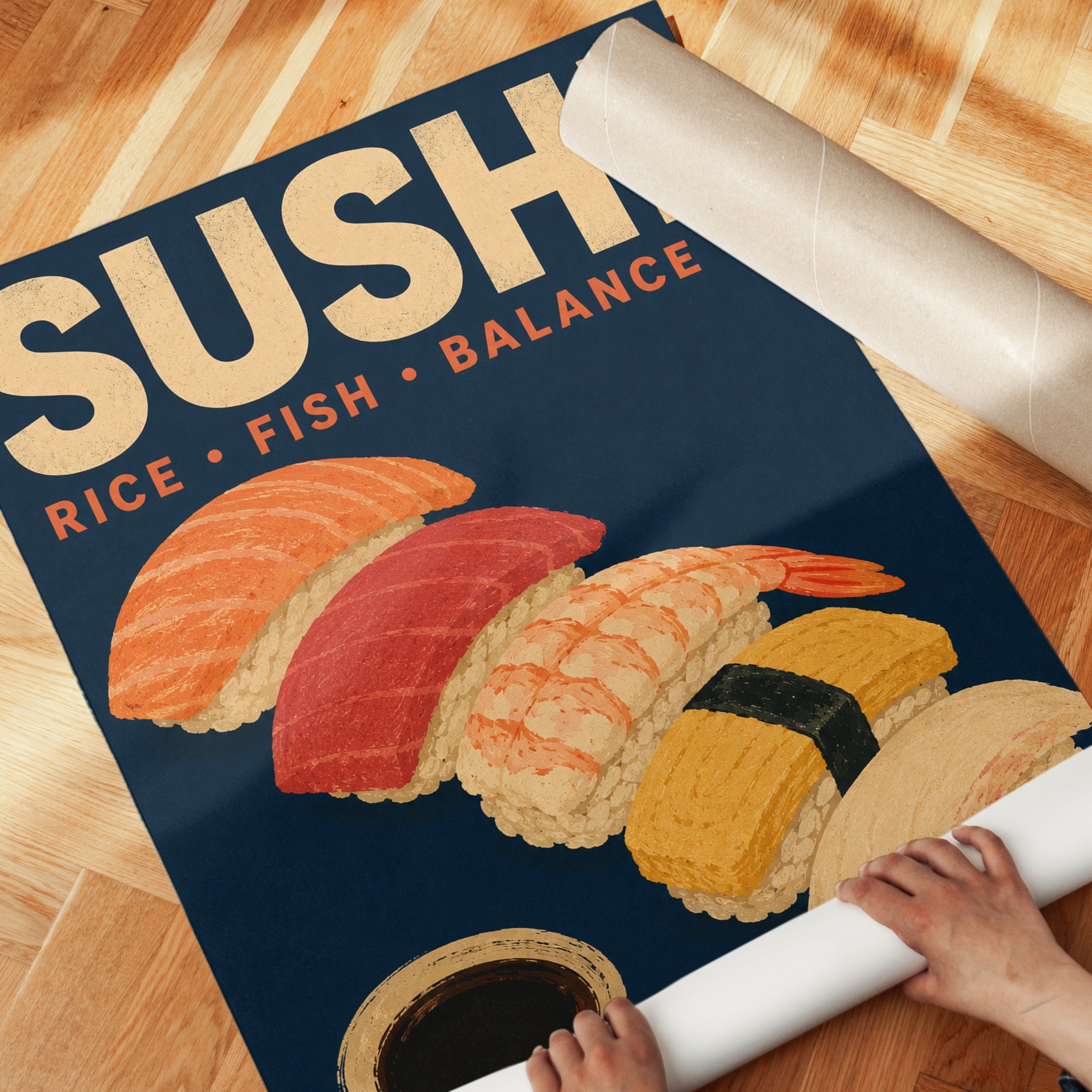 Sushi Kitchen Wall Art – Japanese Food Print - detail