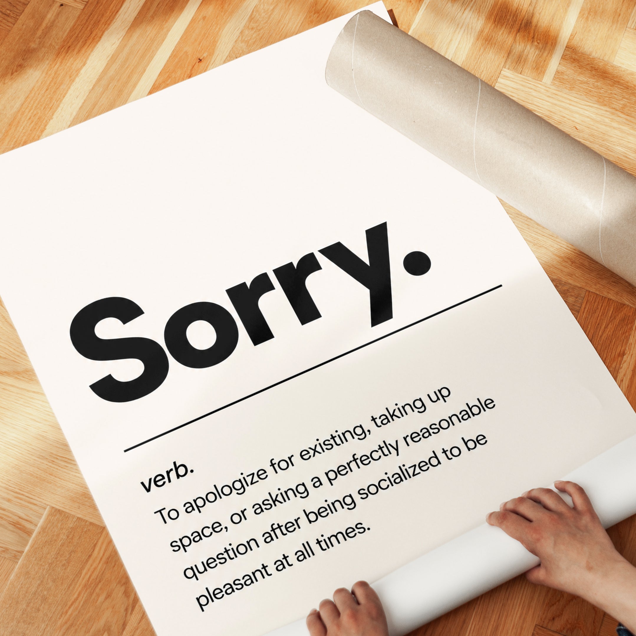 Funny Sorry Definition Print - detail