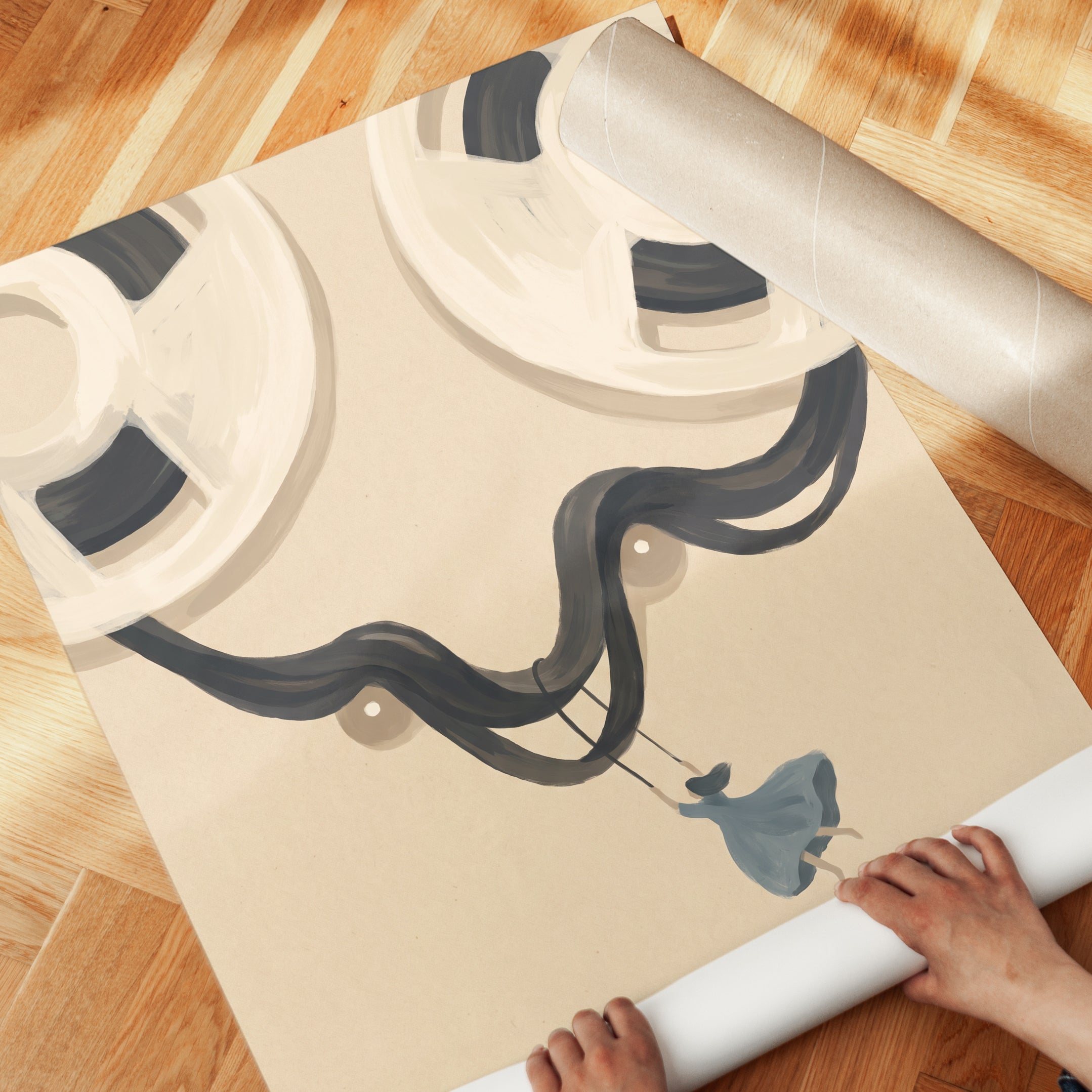 Dalí Inspired Portrait Print - detail