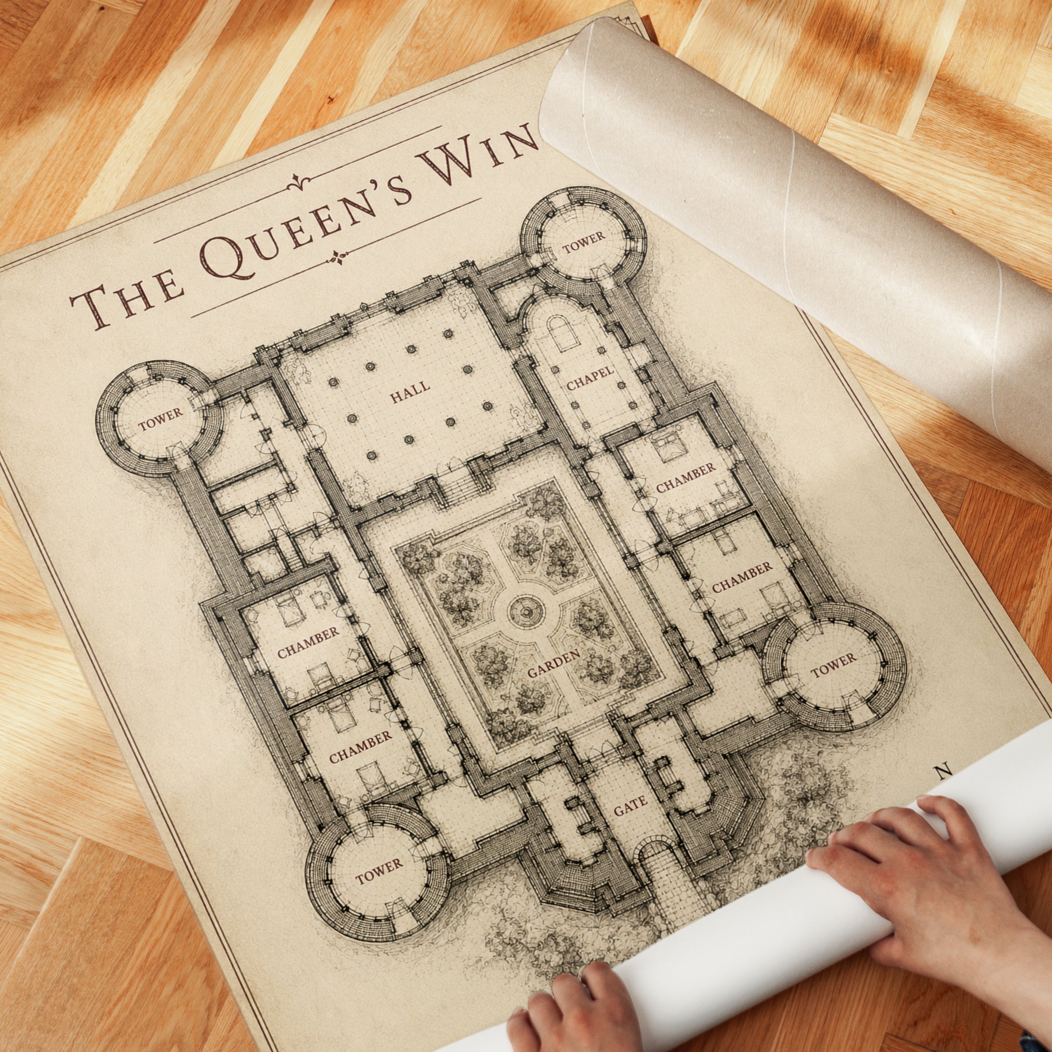 Castle Floor Plan Print - detail