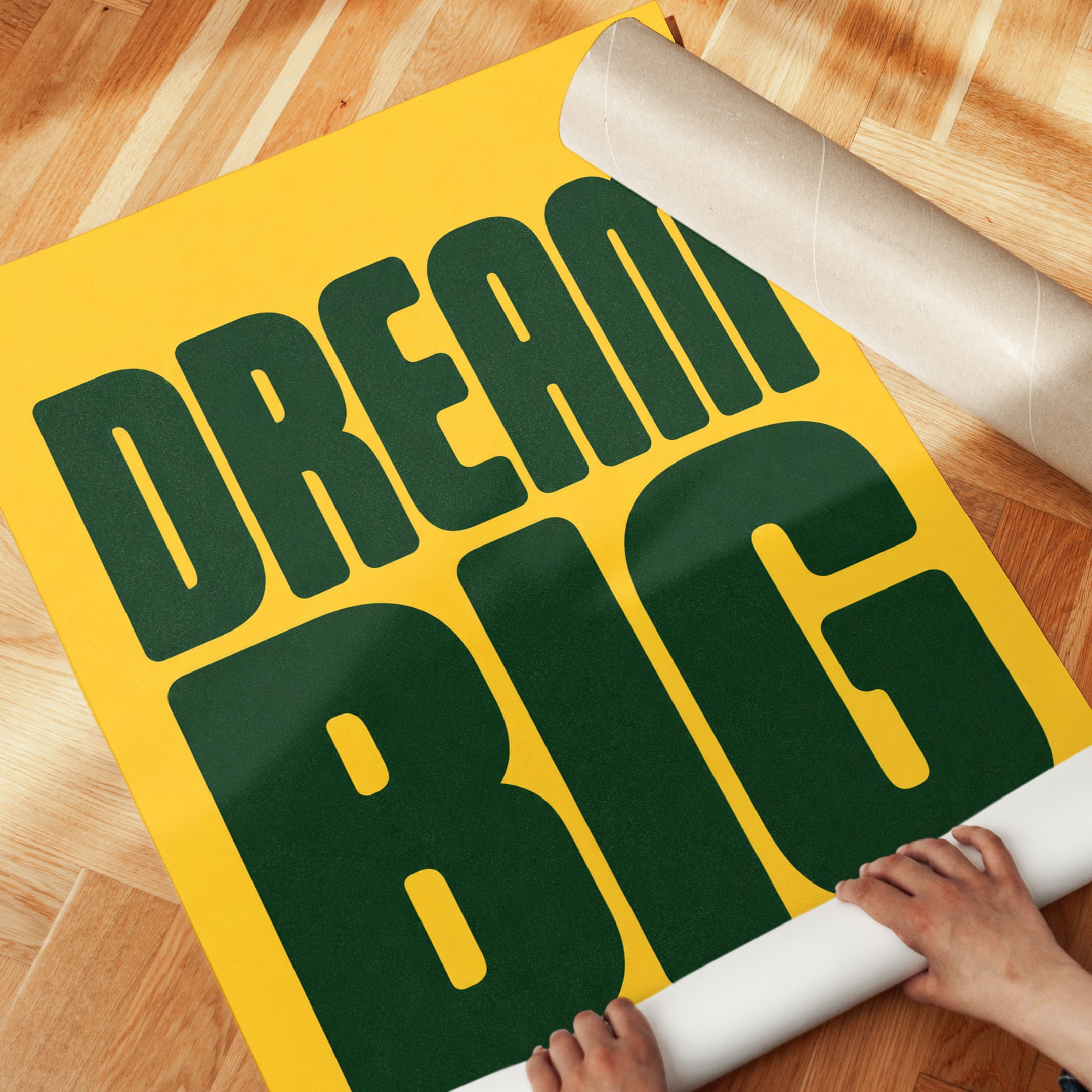 Dream Big Motivational Print: Bold Retro Typography - detail