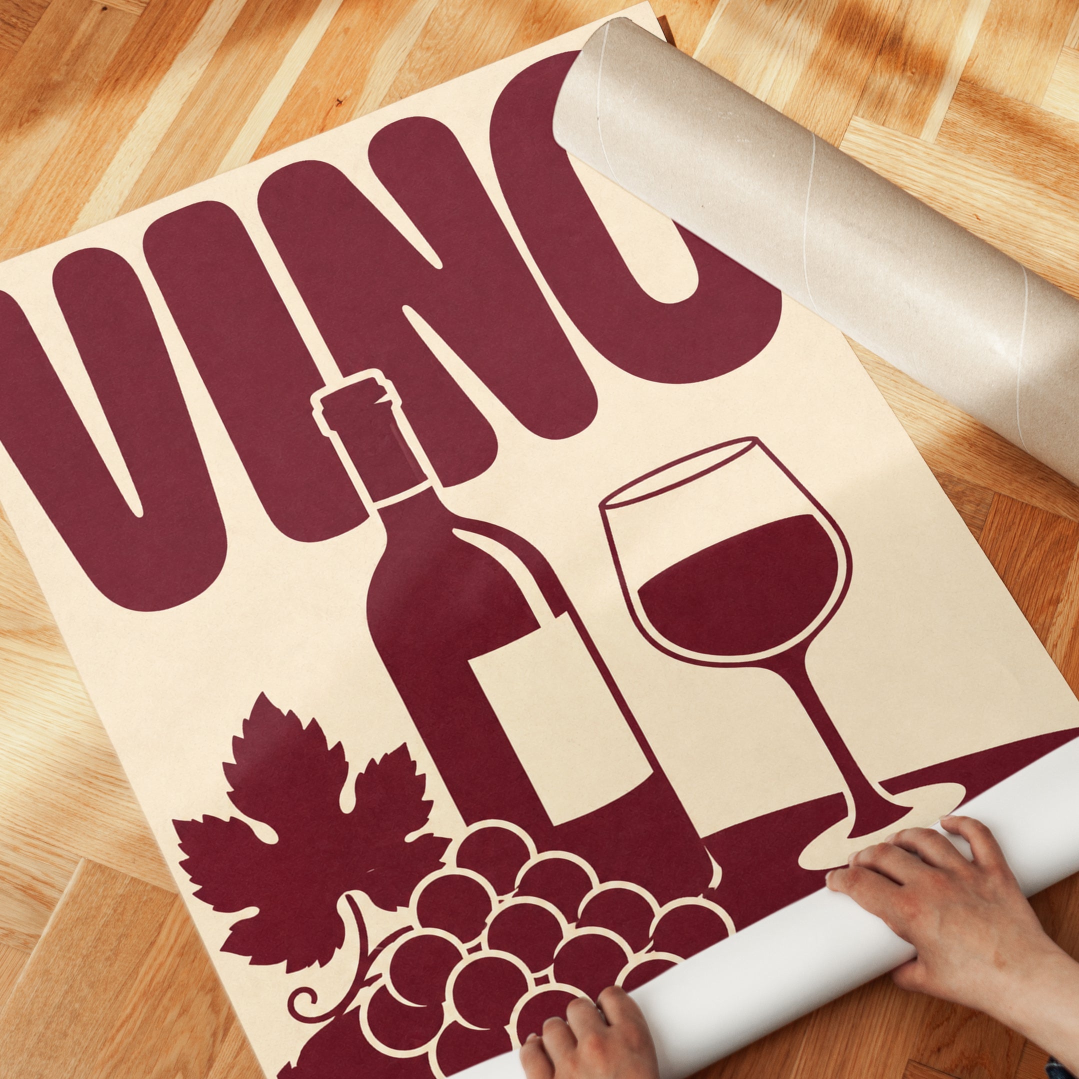 Wine Poster Print: Vintage Italian Style - detail