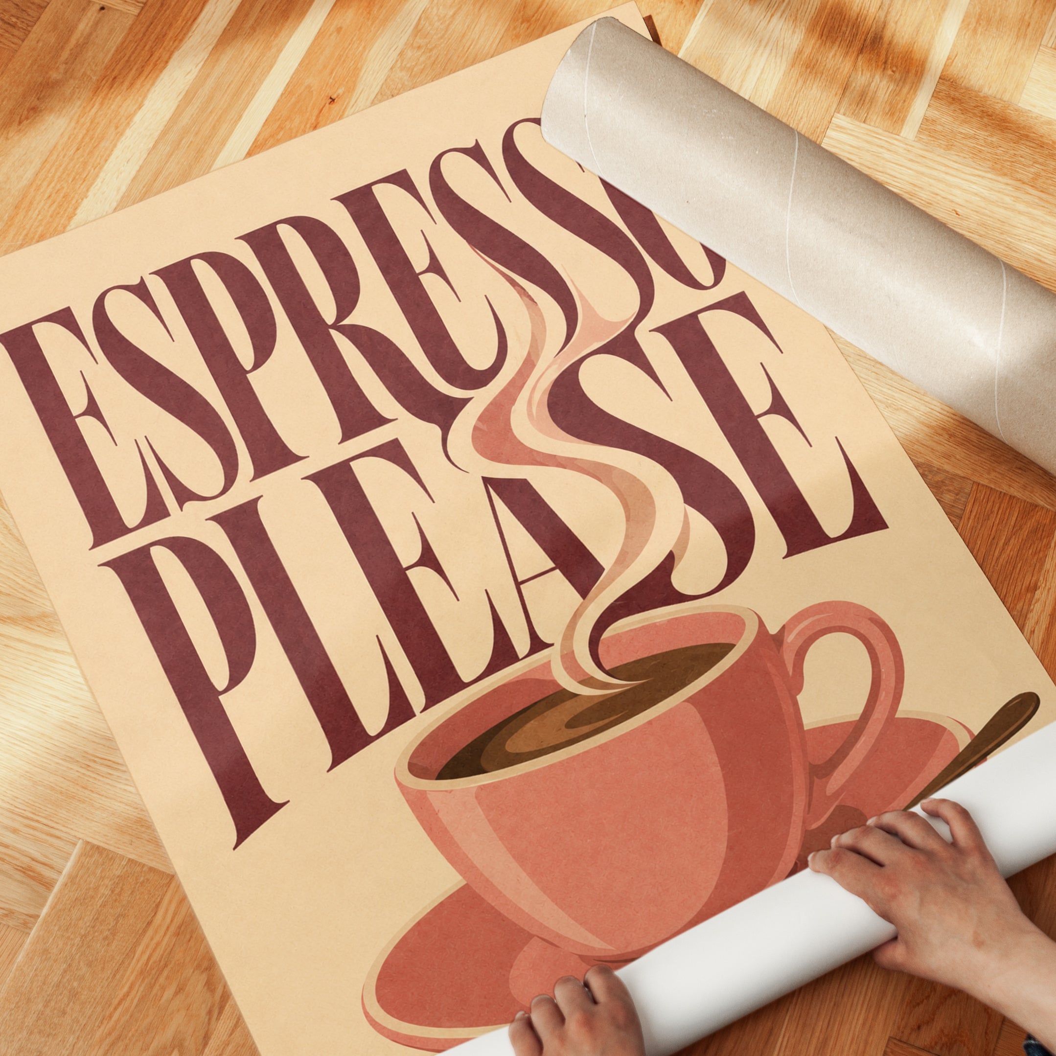 Vintage Espresso Coffee Print - detail