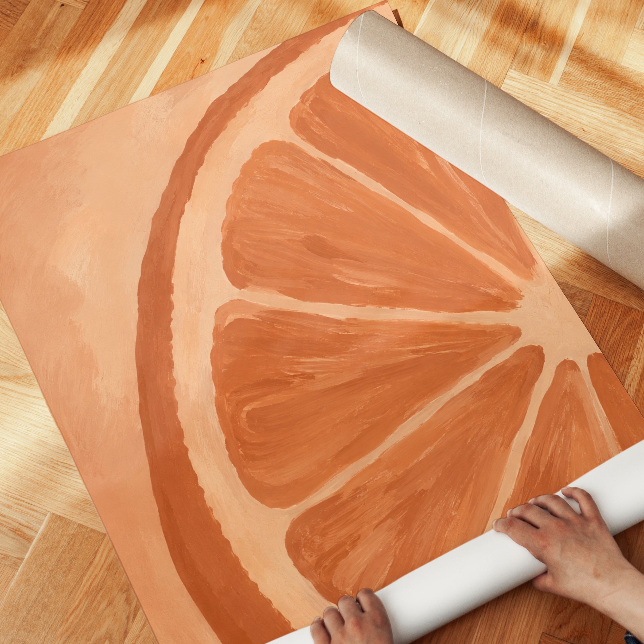 Orange Slice Wall Art – Citrus Print - detail