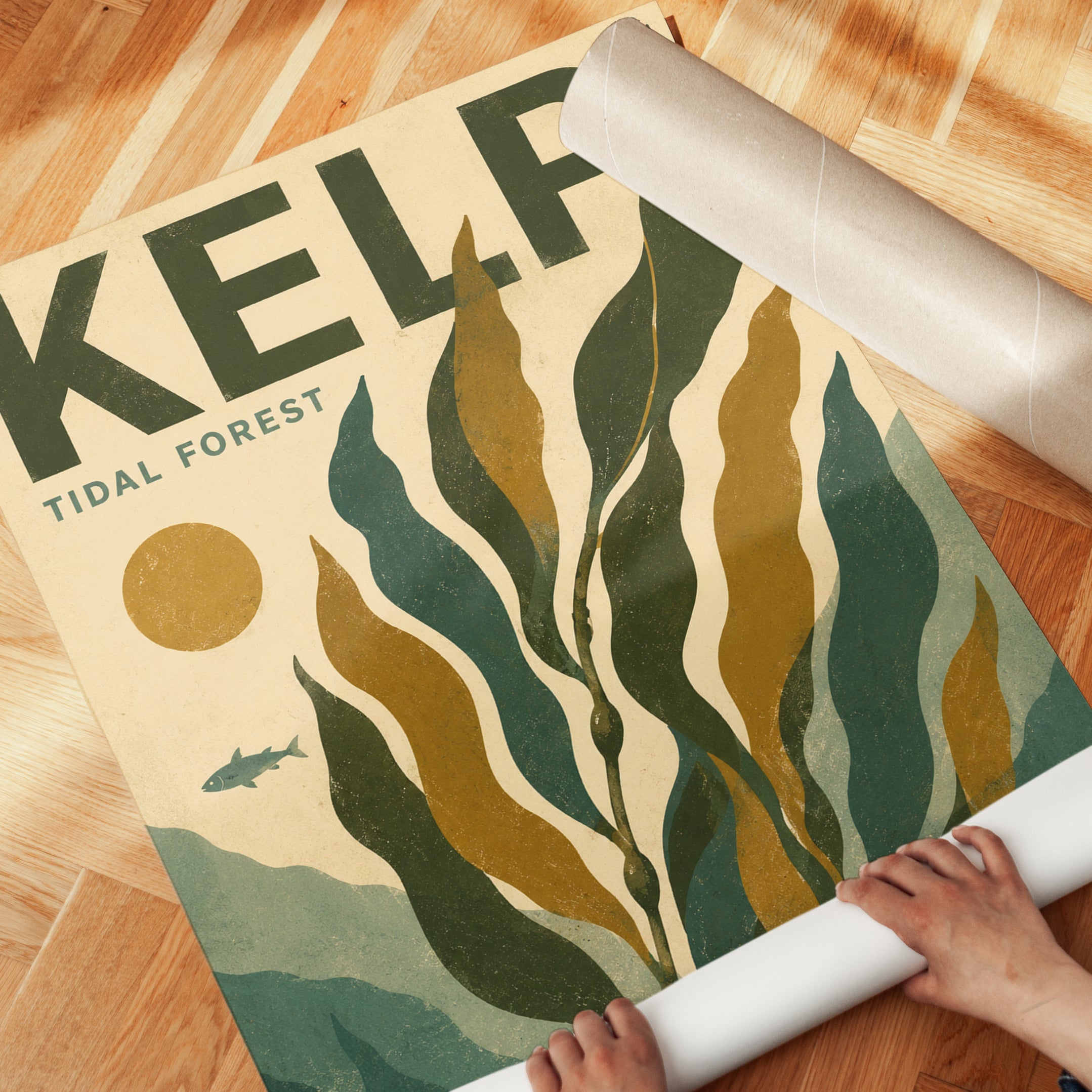 Kelp Forest Poster – Ocean Wall Art - detail
