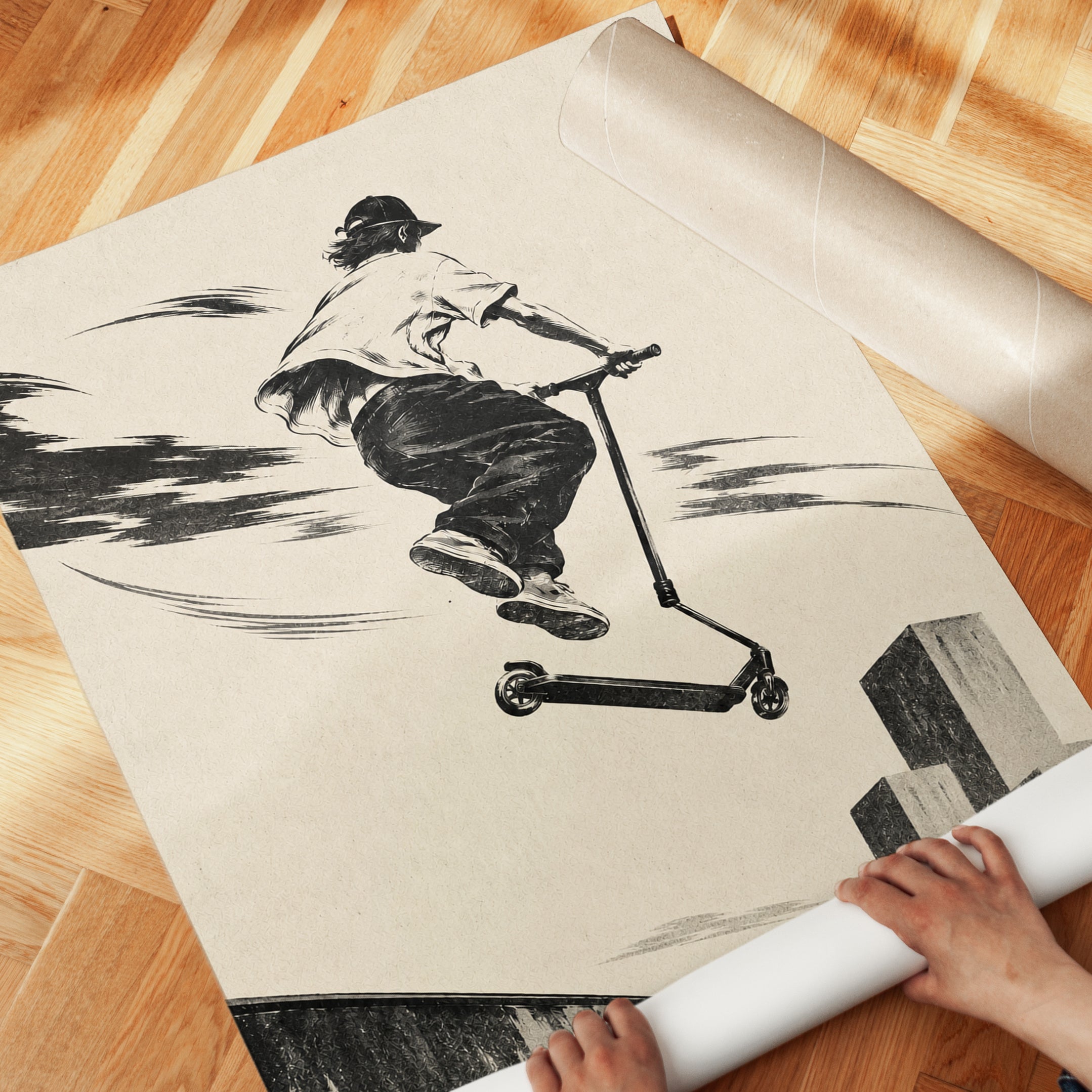 Vintage Ski Poster – Retro Winter Sports Wall Art - detail