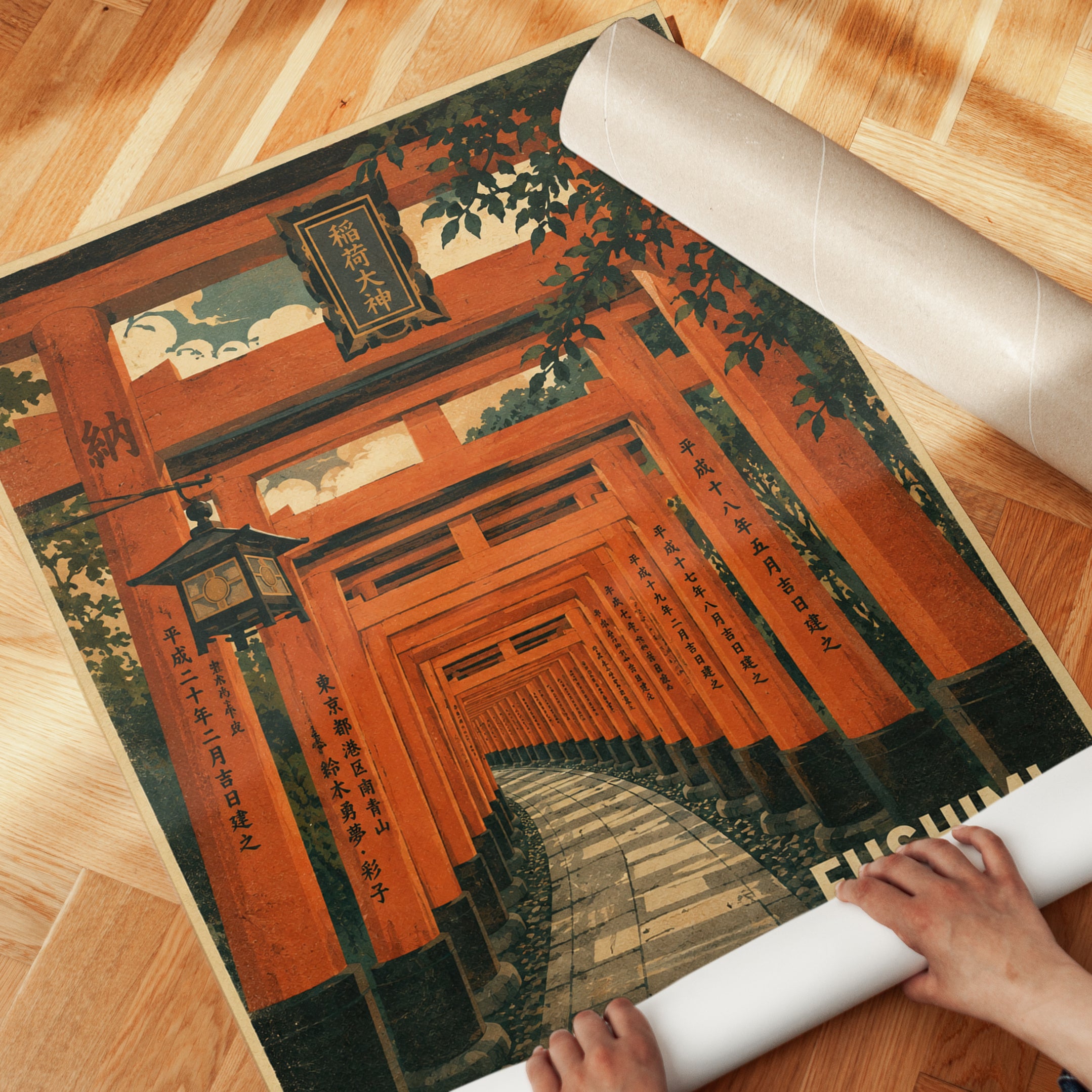 Fushimi Inari Poster – Kyoto Japan Wall Art - detail