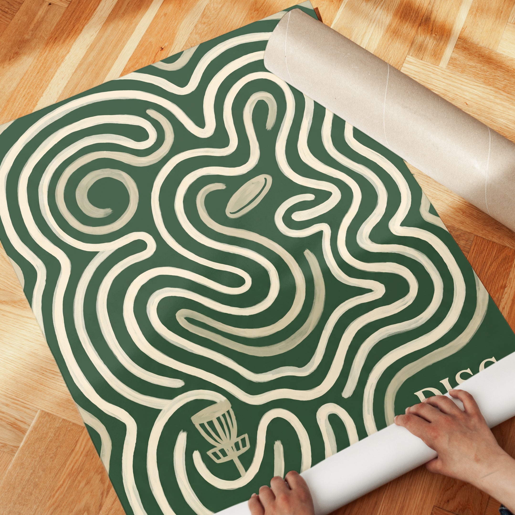 Disc Golf Poster: Vintage-Inspired Topographic Art (Multiple Sizes) - detail