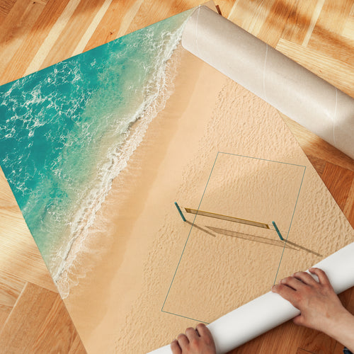 Aerial Beach Print – Copacabana Court Poster - detail