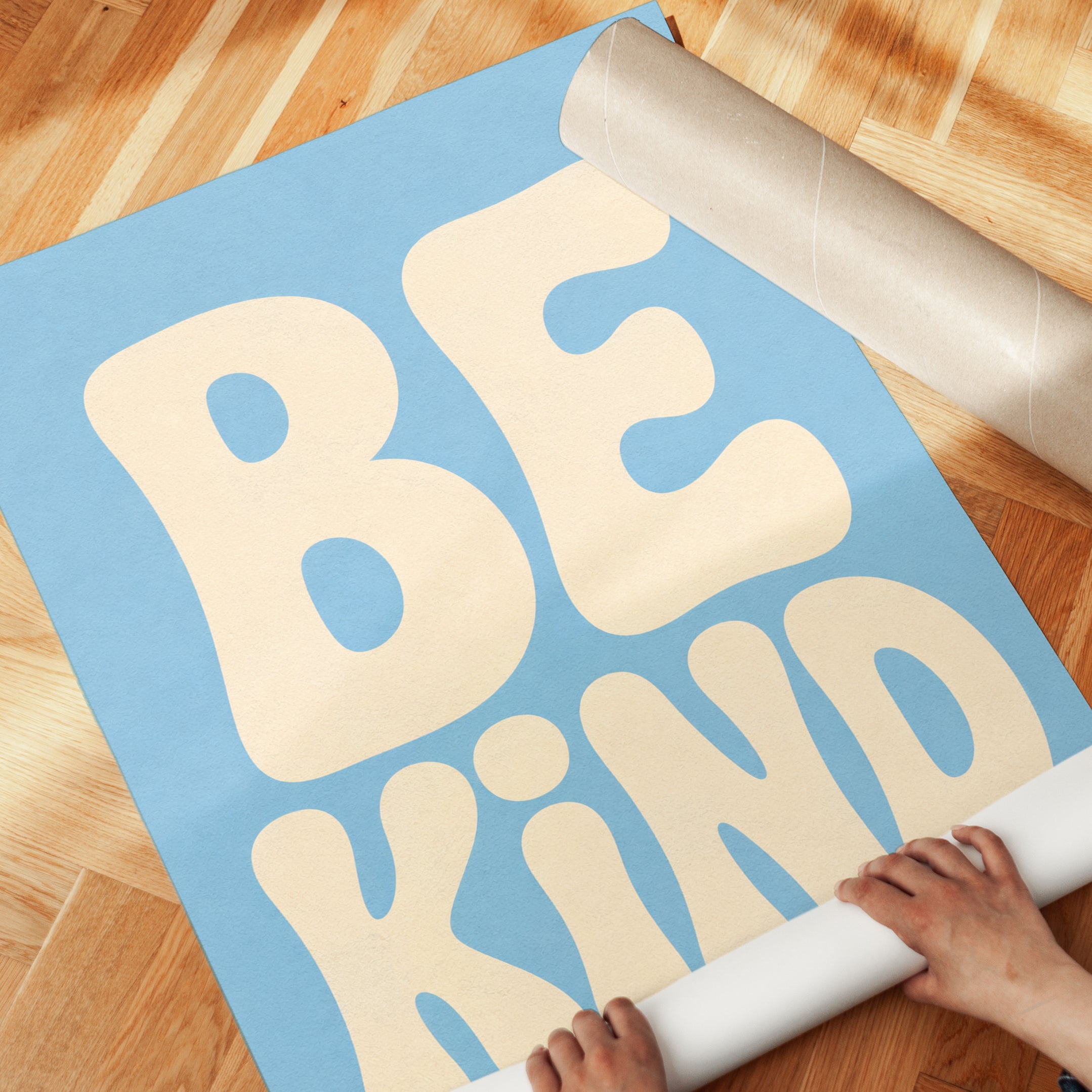 Be Kind Print: Retro 70s Typography Artwork (Bedroom & Office) - detail