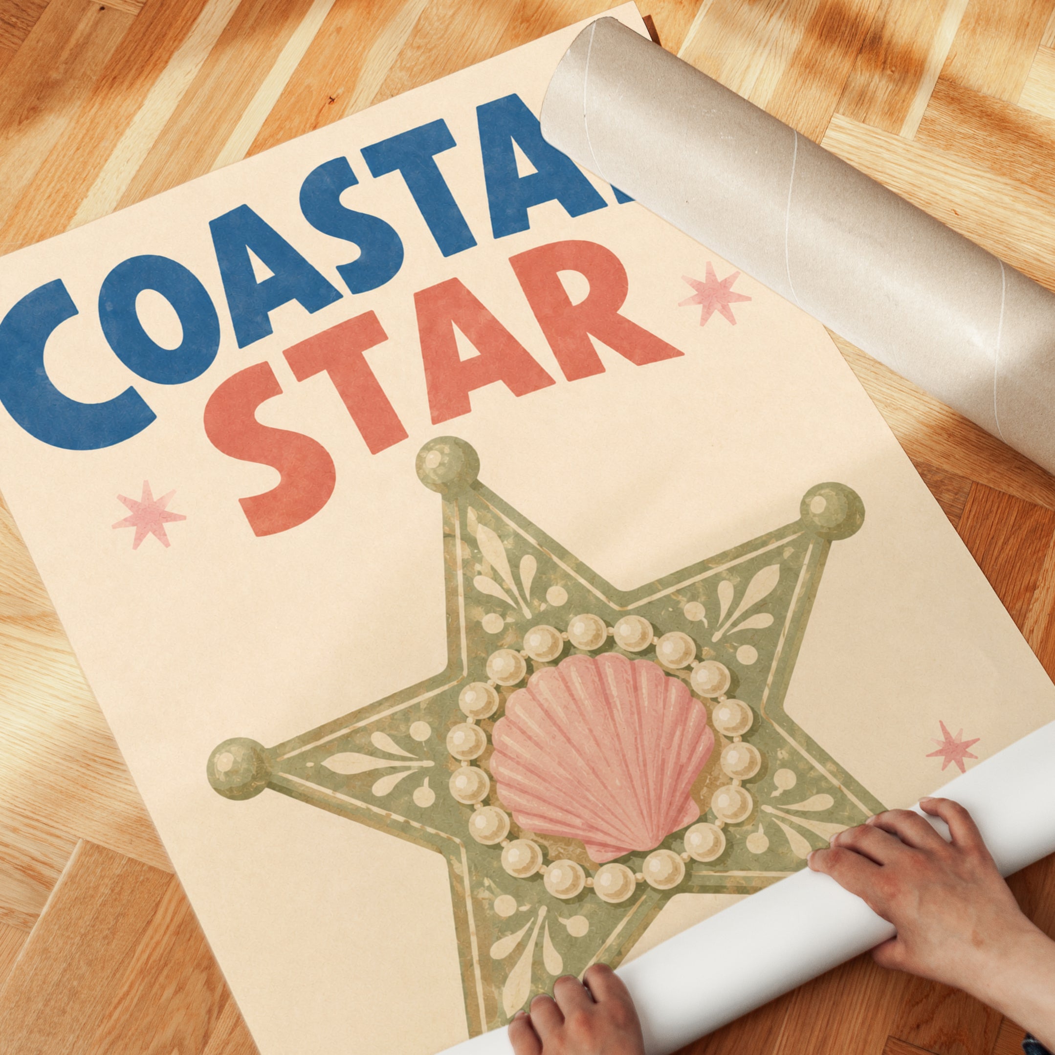 Coastal Wall Art – Vintage Beach Print - detail