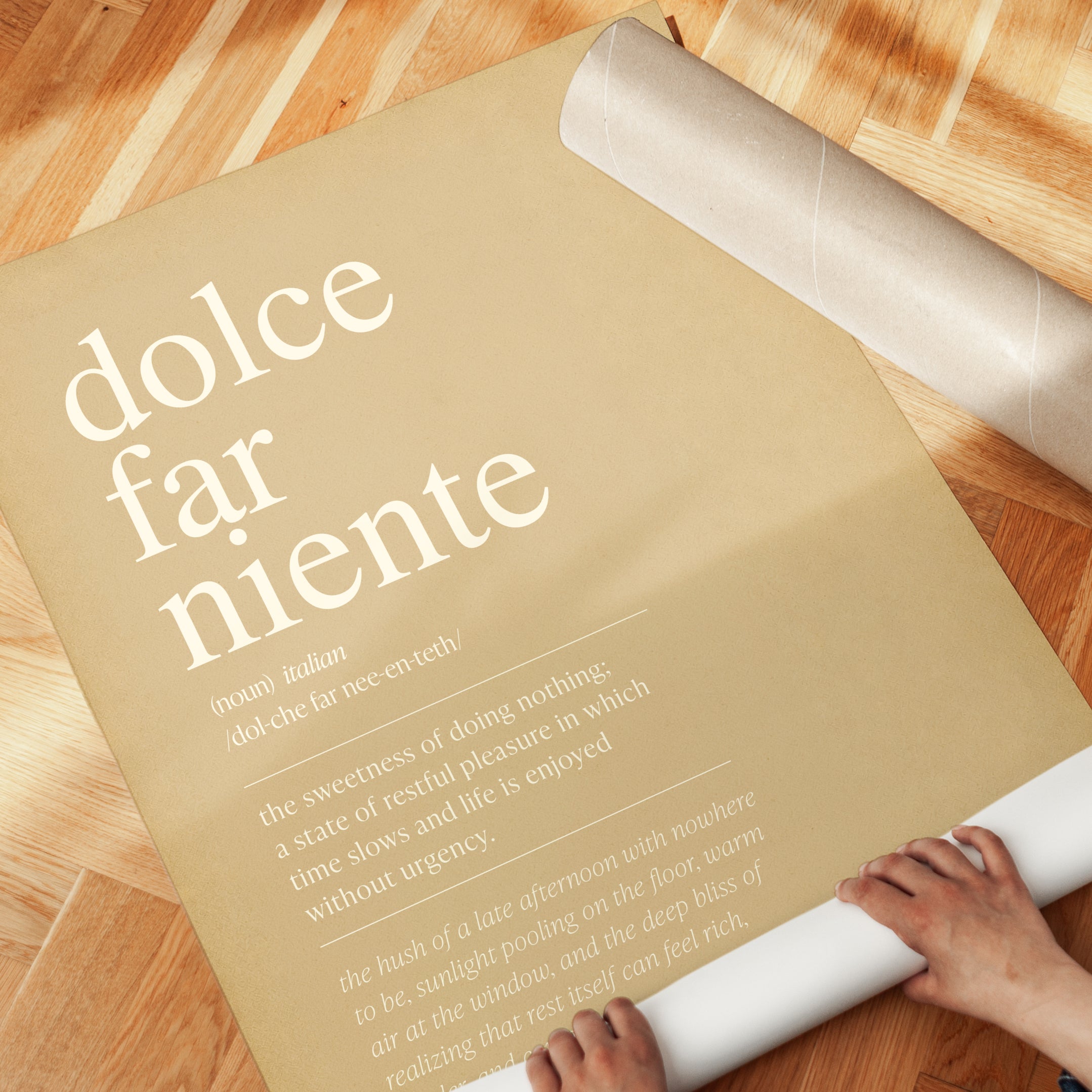 Dolce Far Niente Typography Print – Italian Quote - detail