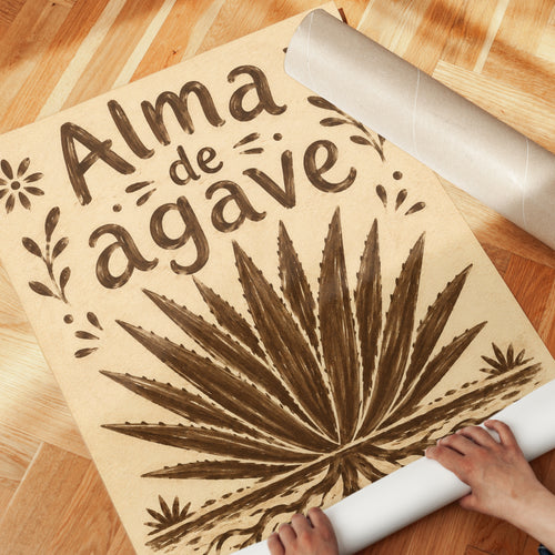 Alma de Agave Wall Art: Vintage Botanical Illustration Print - detail