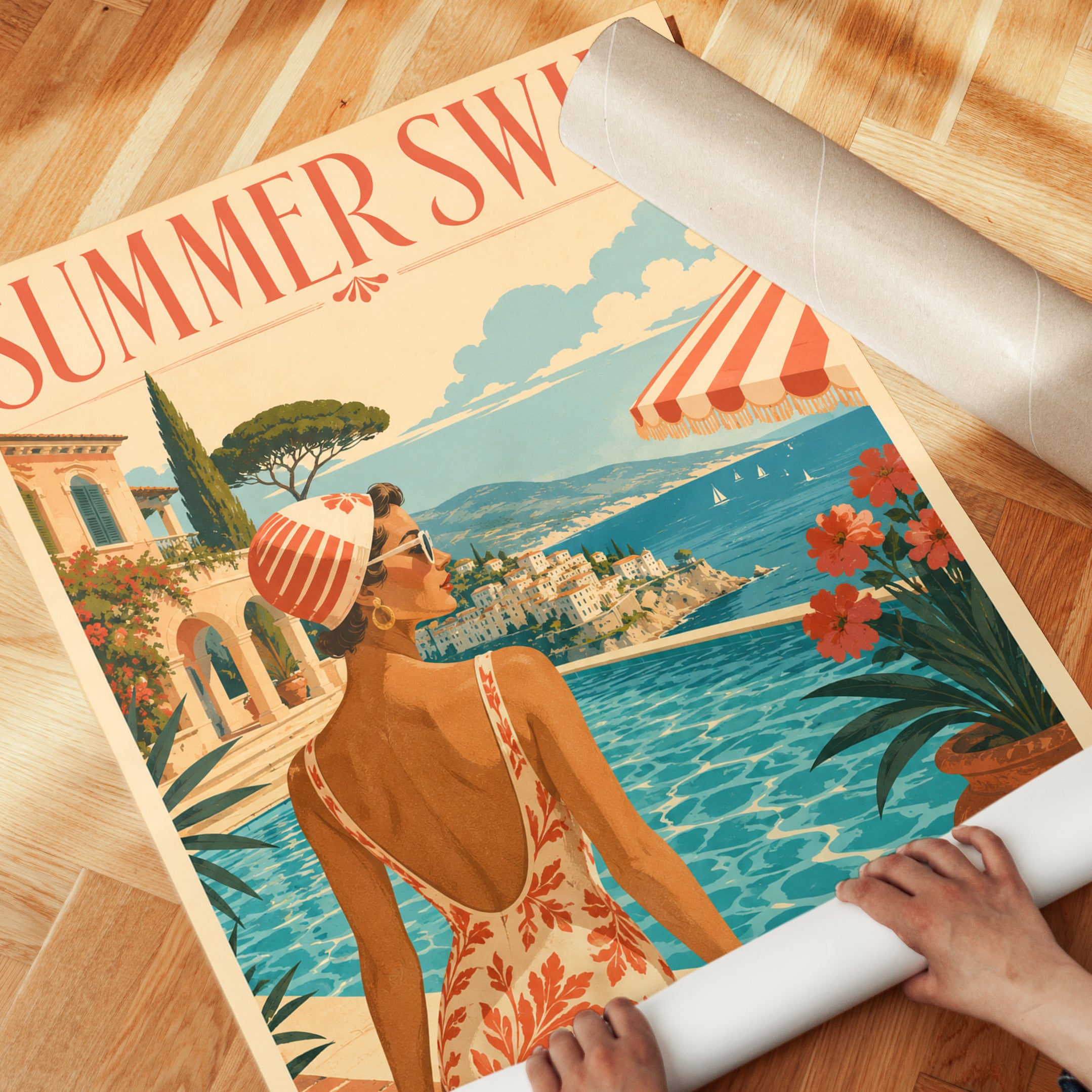 Vintage Travel Poster - detail