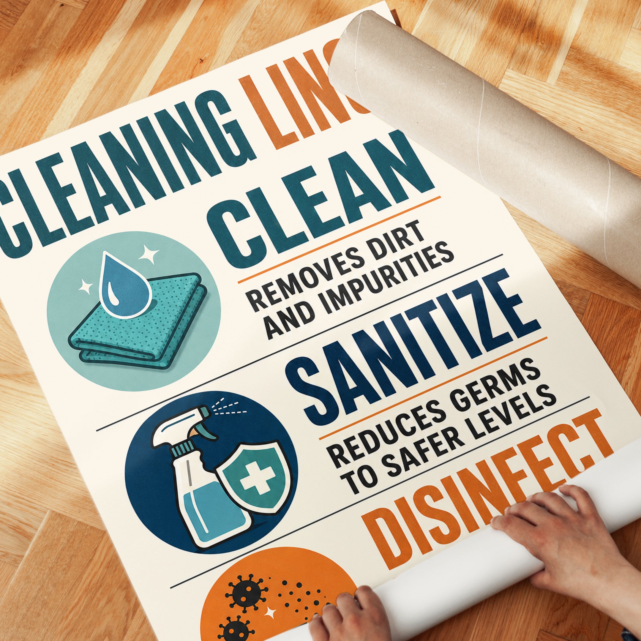 Cleaning Lingo Poster – Laundry Room Wall Art - detail