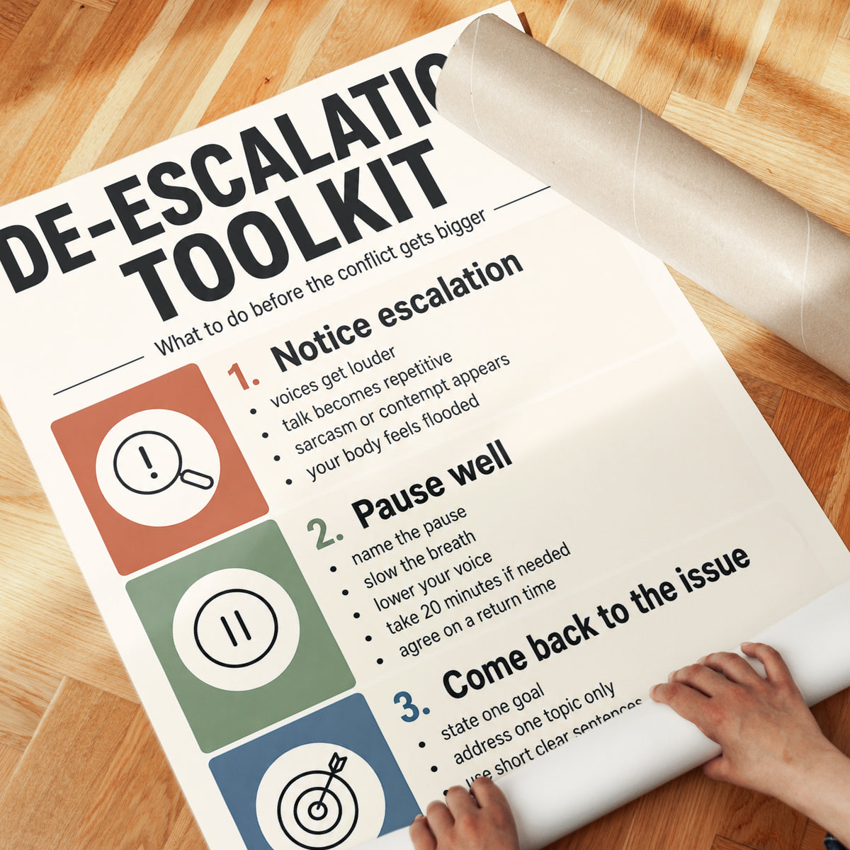 De-Escalation Toolkit Print: Conflict Resolution Guide for Therapy & - detail