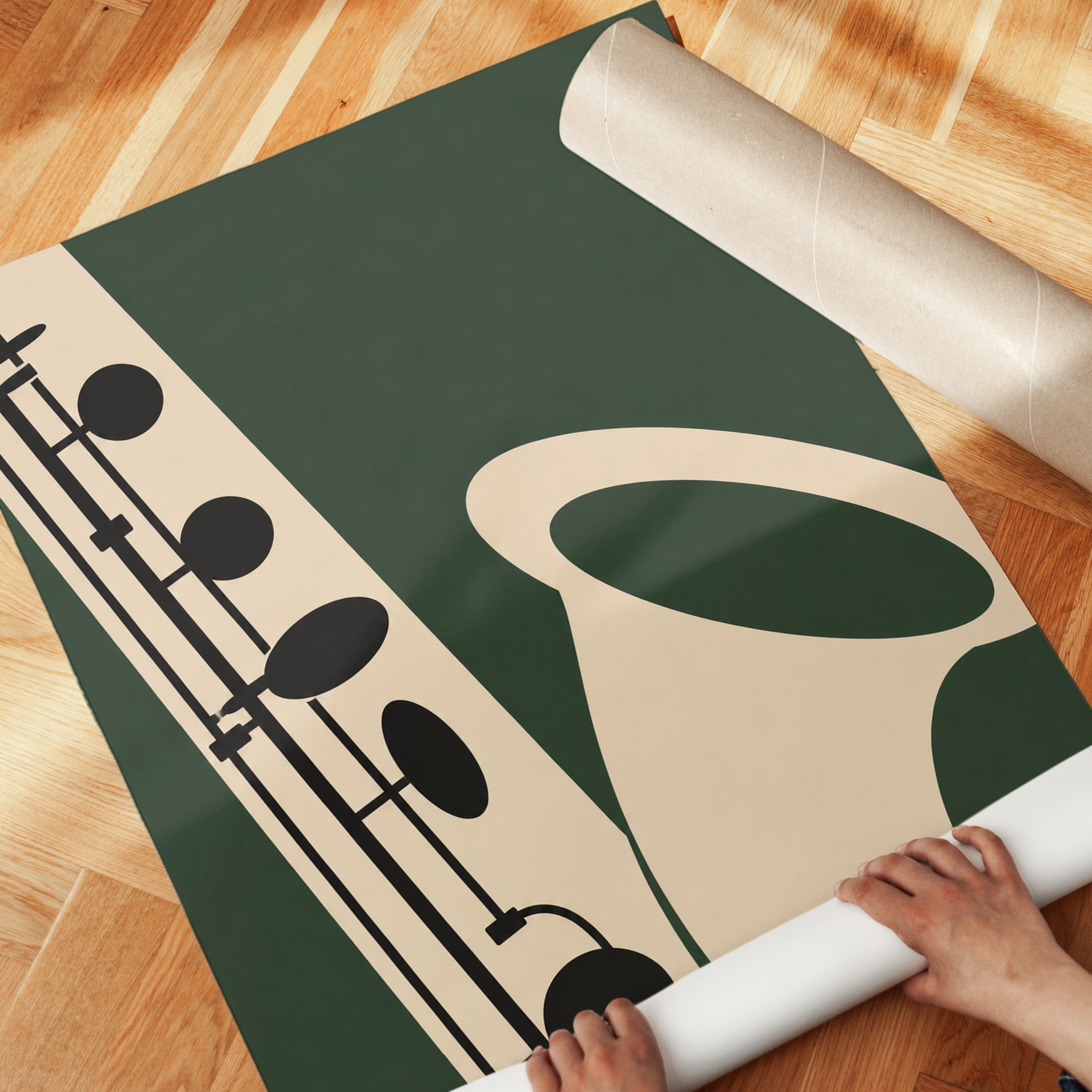 Saxophone Wall Art – Abstract Music Print - detail