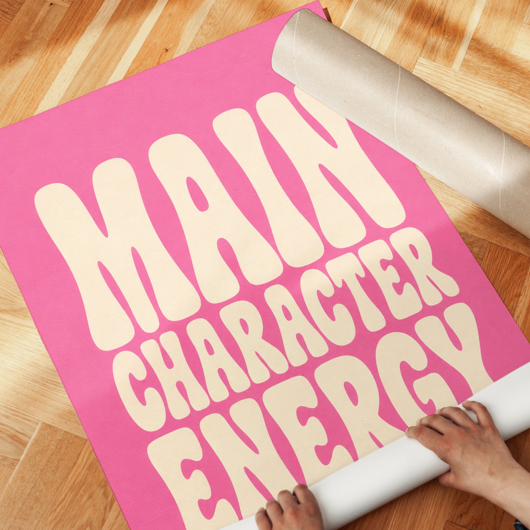 Main Character Energy Print: Retro 70s Typography - detail